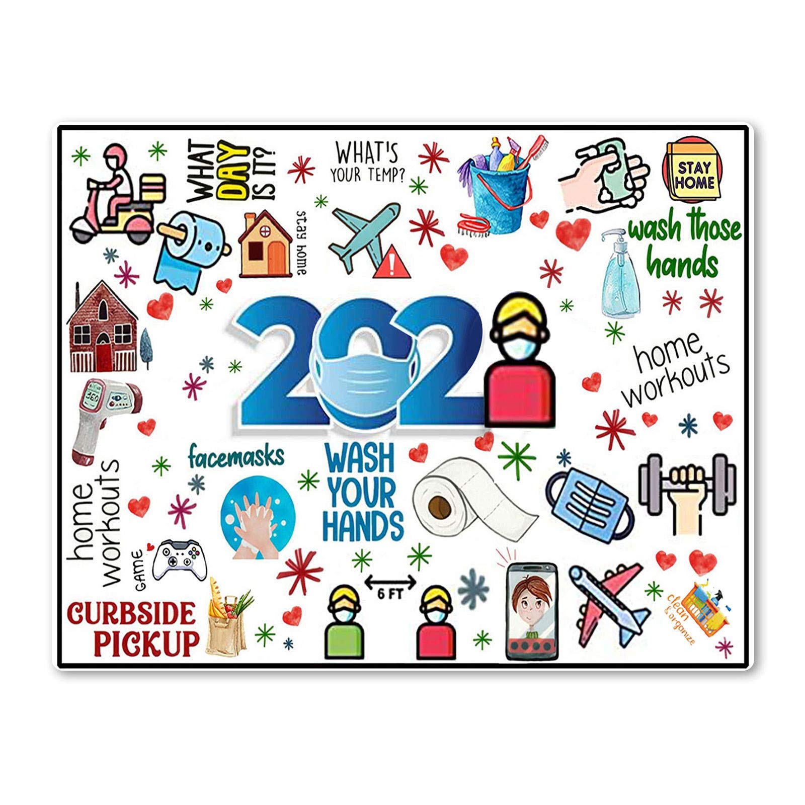 **2021 Soft Non-Slip Absorbent Door Mat - Bedroom & Living Room Rug with Commemorative Pattern - Perfect for Home, Office, and Entryway Decor**