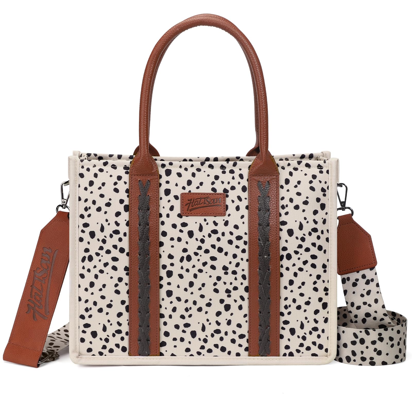 hatisan Canvas Tote Bag for Women - Stylish Western Boho Shoulder Purse & Crossbody Handbag with Wallet Pocket | Perfect for Shopping, Beach & Daily Use