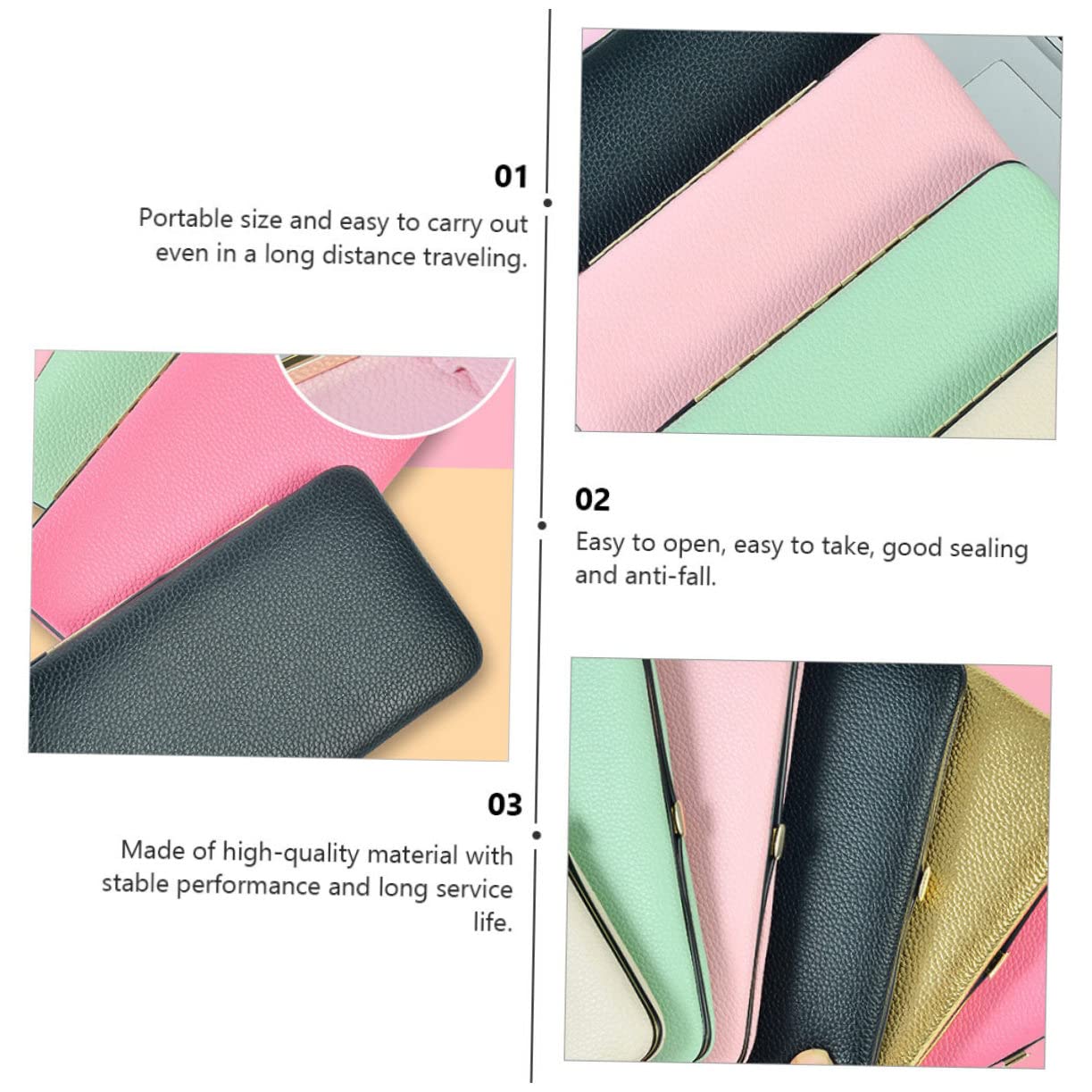 1pc Black Leather Makeup Tweezers Storage Box Organizer for Eyebrow, Nail, and Eyelash Tweezers - Perfect for Salon, Travel, and Home Makeup Organization