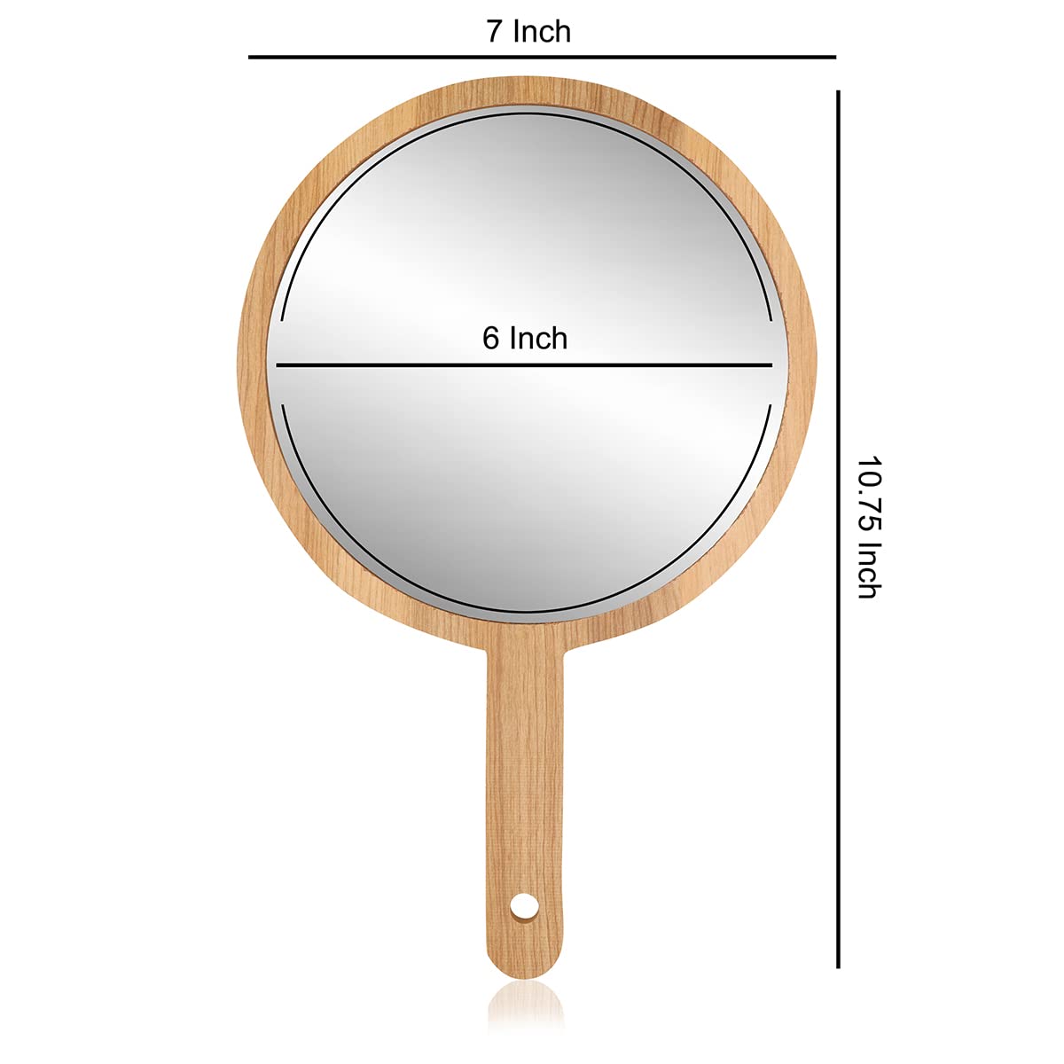 Victor Enterprises Wooden Handheld Beauty Makeup Mirror Set of 2 - Round 10.5 Inch & Square 12 Inch - Hand Mirror, Salon Mirror, Dressing Table Mirror, Shaving Mirror, Travel Mirror, Framed, Wall Mountable - Perfect for Home, Salon, Bathroom & Travel Use