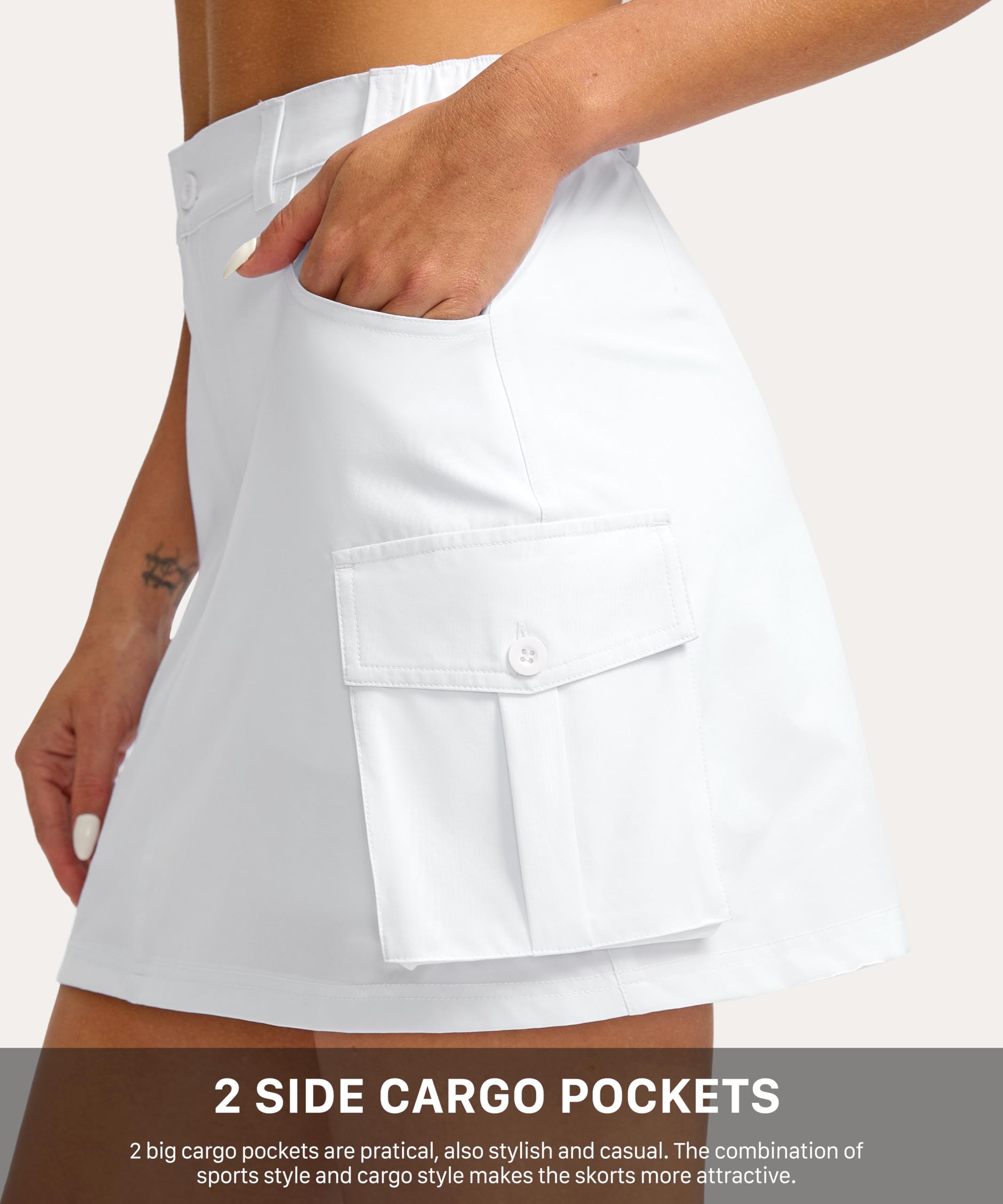 G Gradual Women's 5-Pocket Cargo Skort - Stretchy Golf Skirt for Summer, Hiking & Casual Wear | Quick-Dry Athletic Skirts for Outdoor Activities & Sports
