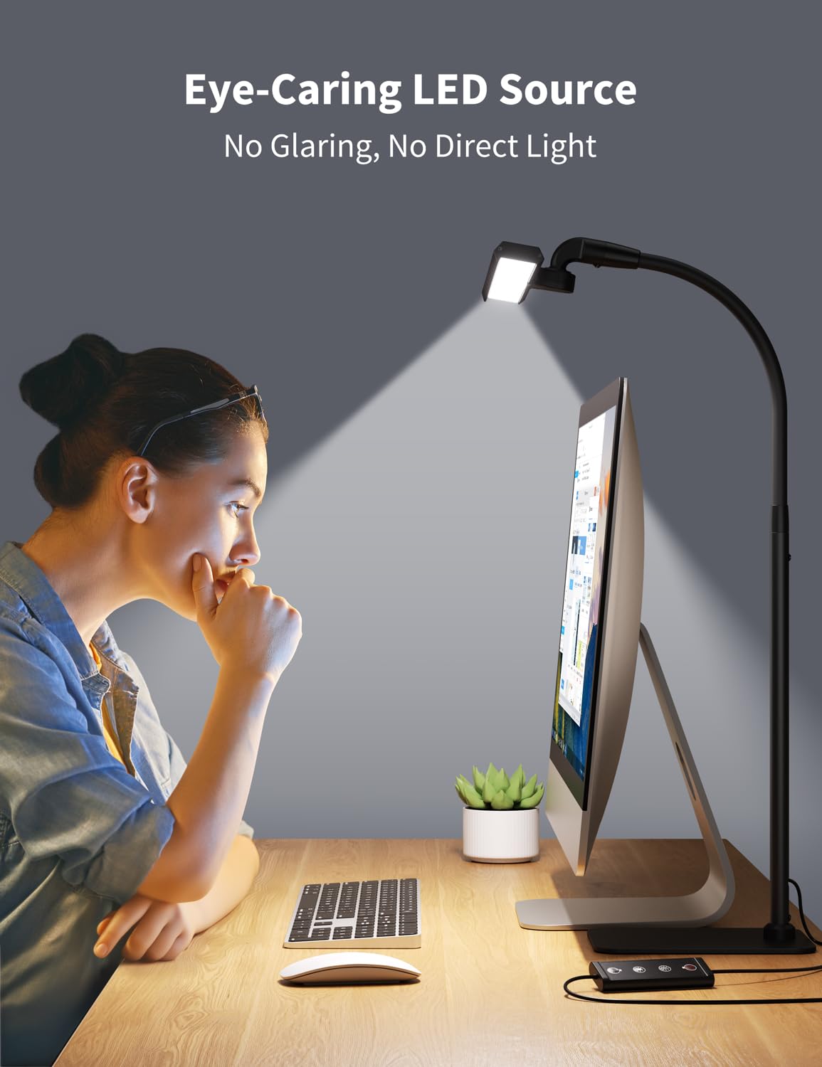 Kary LED Desk Lamp for Home Office - Adjustable Height & Brightness, 5-Level Dimmable Light with Flexible Gooseneck, Architect Task Lamp for Working, Reading, Studying - Perfect for Home, Office, Dorm & Craft Room Lighting