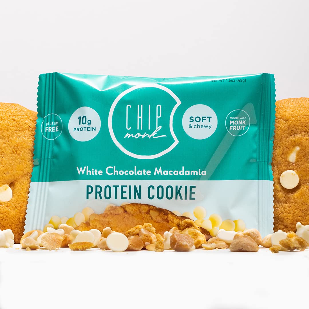 ChipMonk Protein Cookies - White Chocolate Macadamia (6 Pack) | 10g Protein, Low Carb, Gluten Free, Keto Friendly | High Protein Snacks for Gym, Workout Recovery & Healthy Meal Replacement | Perfect for Weight Loss, Fitness Enthusiasts & On-the-Go Nutrition