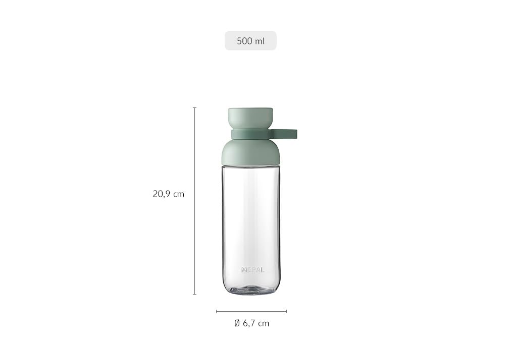 Mepal Vita 500ml Water Bottle with Dual Openings - Refillable Sports Water Bottle in Nordic Blue - Perfect for Gym, Hiking, and Outdoor Activities