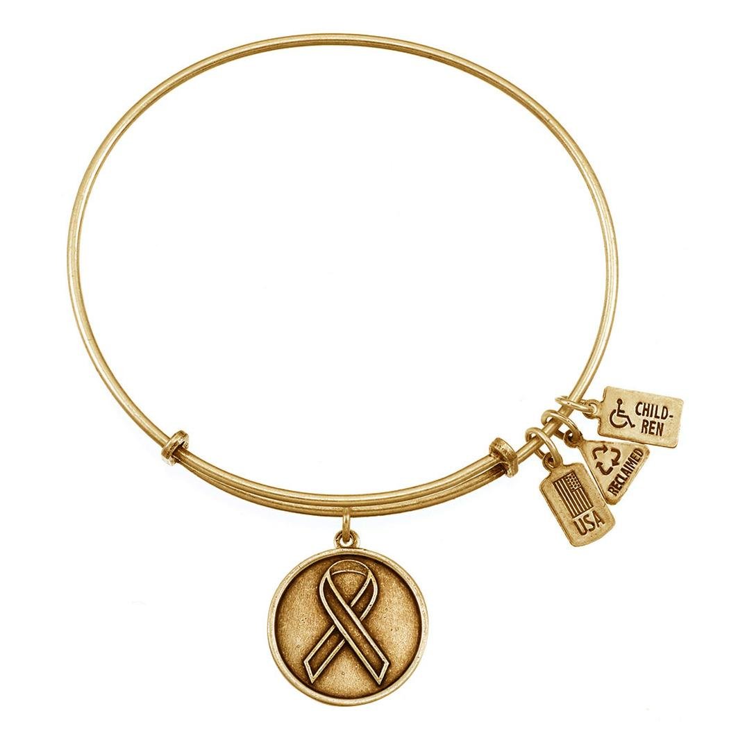 Ribbon Charm Awareness Bangle - Stylish Support Bracelet for Cancer, Autism & Cause Awareness - Perfect for Fundraisers, Gifts & Everyday Wear