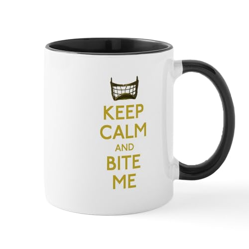 White/Black Inside - Keep Calm And Bite Me (Net) Mugs