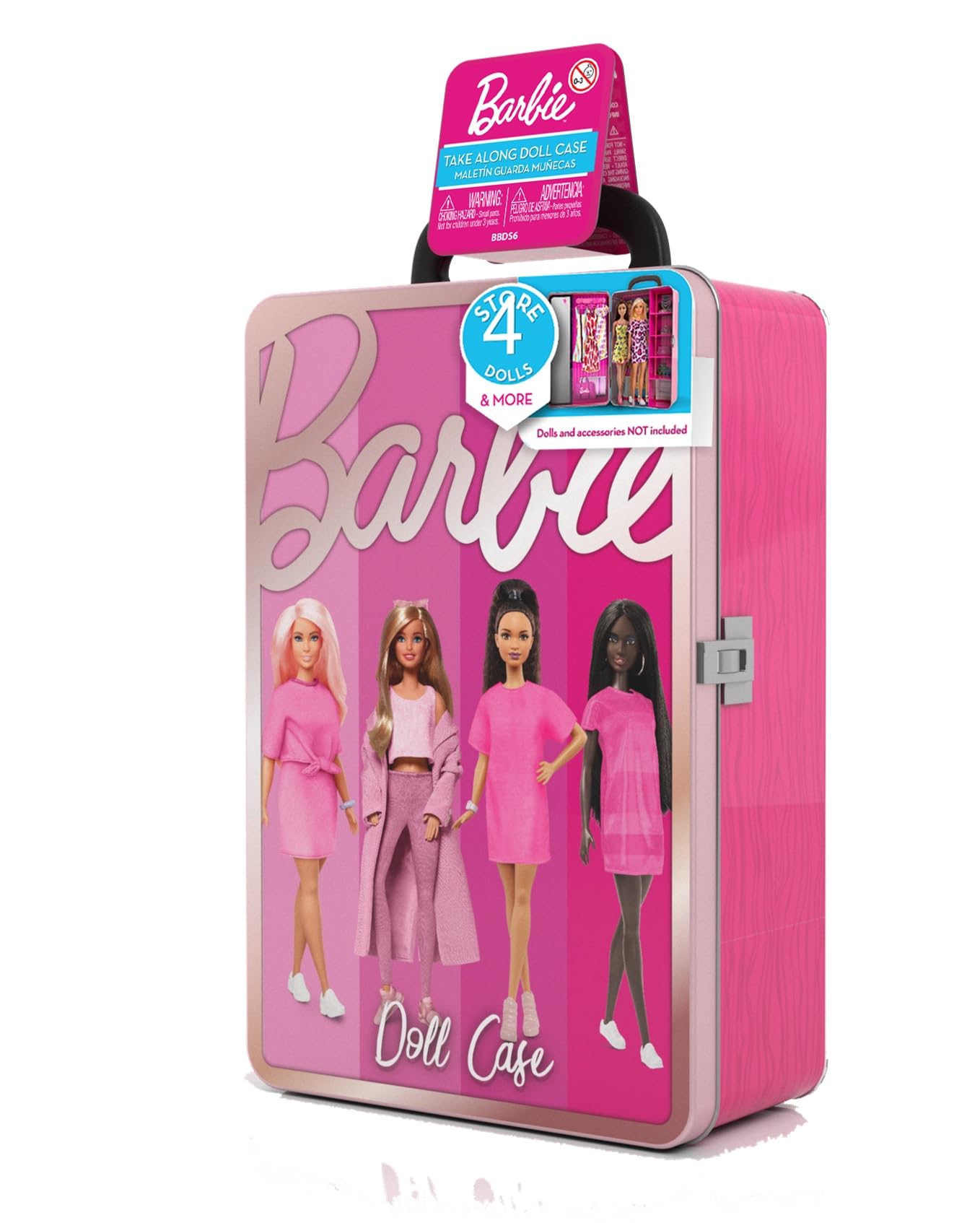 Barbie Metal Toy Storage Case - Durable Organizer for Dolls & Accessories, Compatible with Most 18
