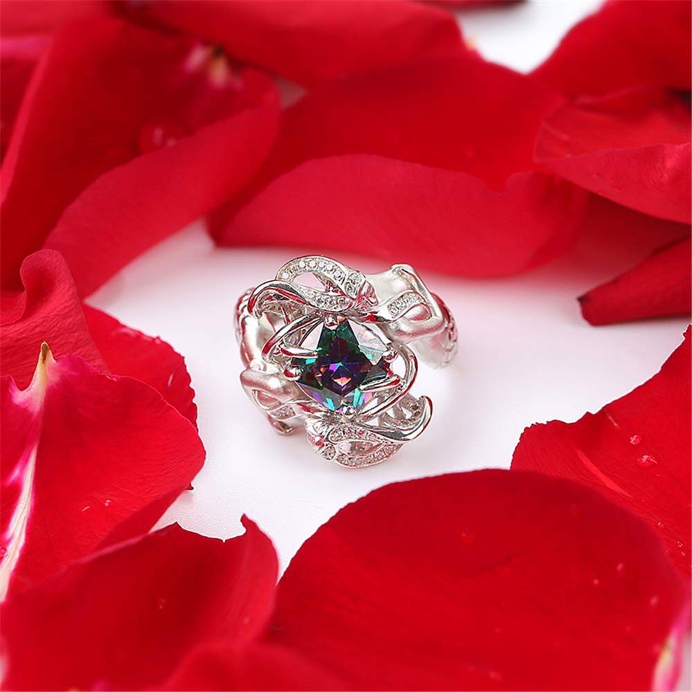 Jeulia Delicate Cushion Cut Sterling Silver Mermaid Ring for Women - Elegant Jewelry Gift for Wife, Girlfriend, Engagement, Wedding, Anniversary or Birthday (Includes Jewelry Box) | Perfect for Romantic Occasions, Proposals & Special Celebrations