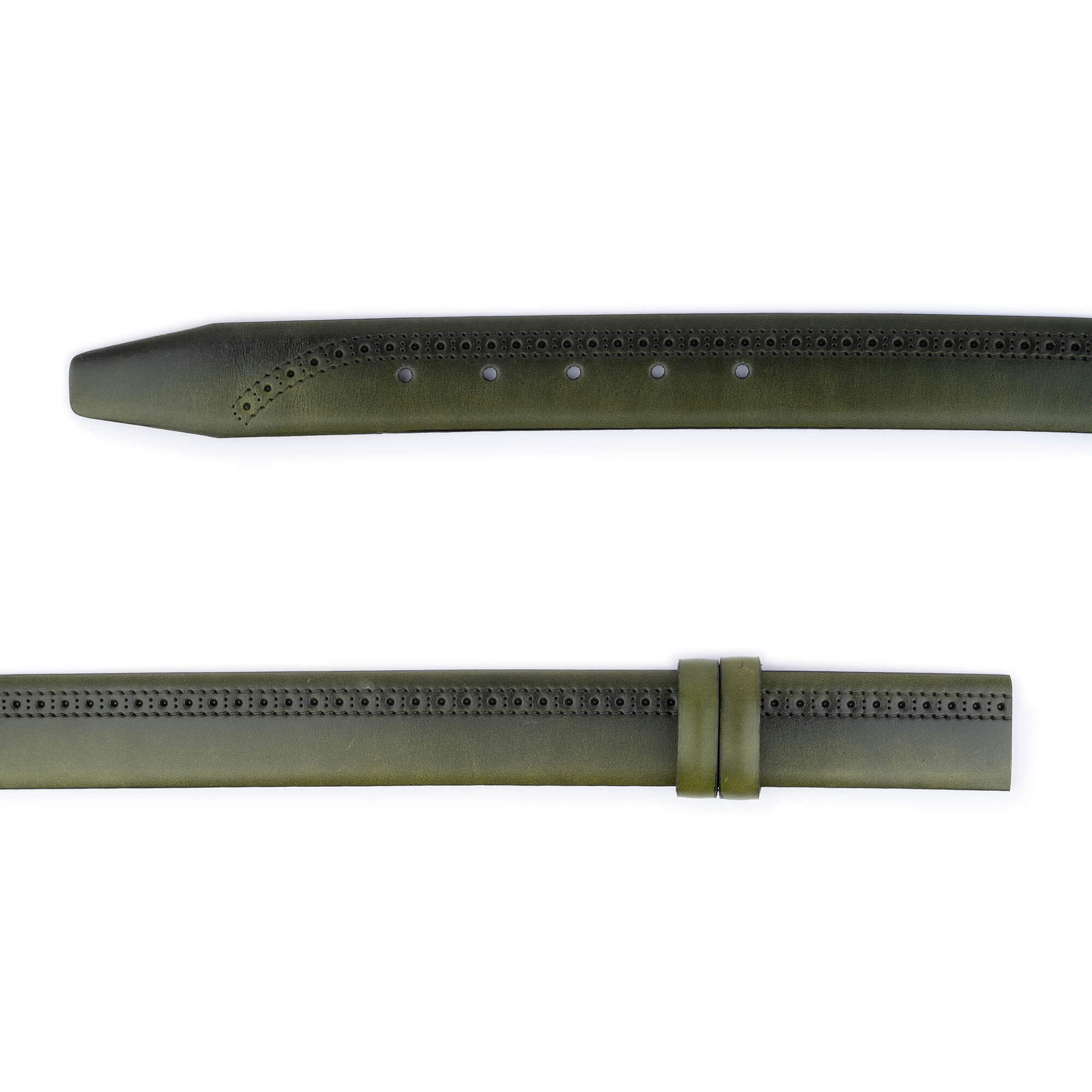Premium Green Perforated Leather Strap - Replacement Belt for Dunhill Men's Buckle | Durable & Stylish for Office, Casual & Formal Wear