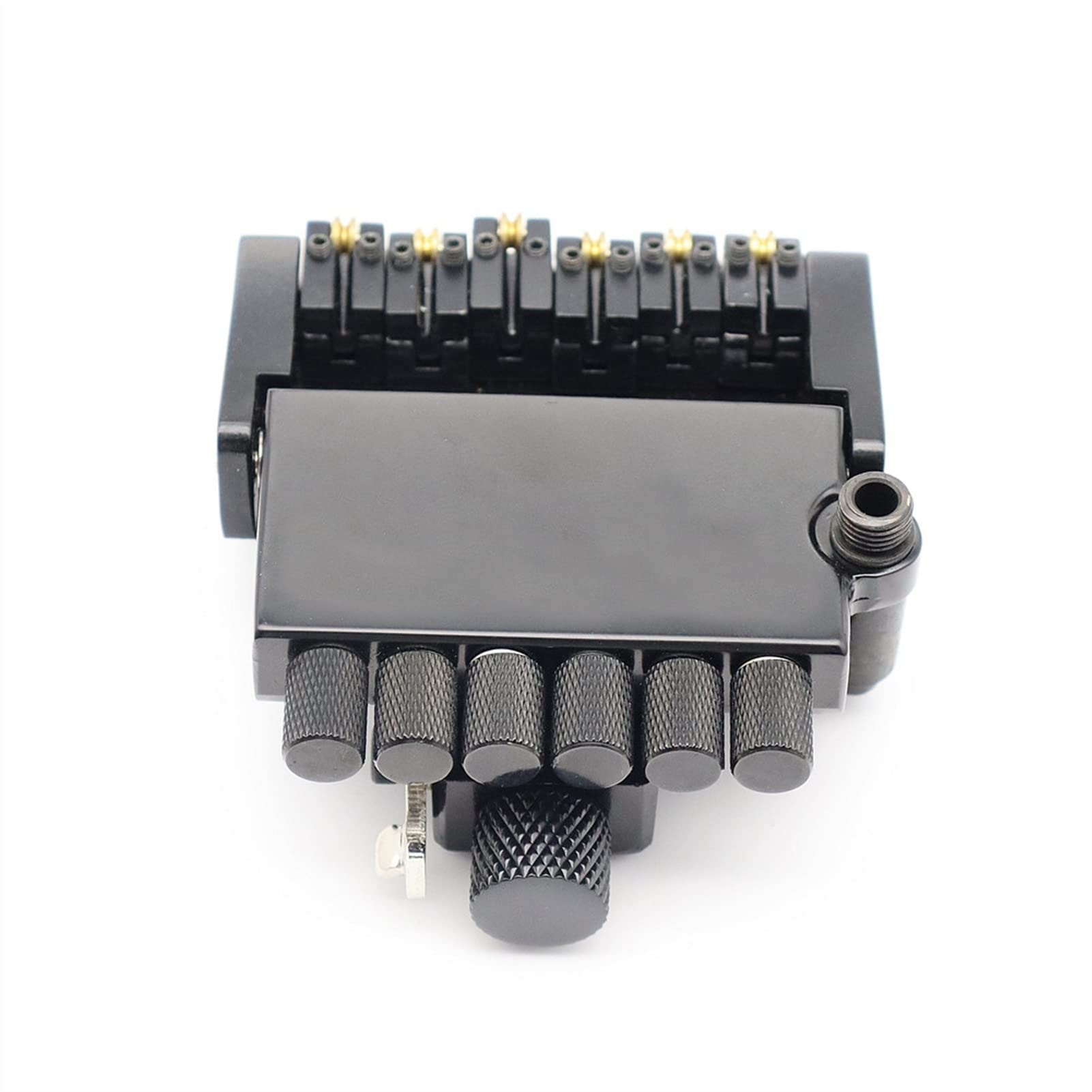 6 String Headless Electric Guitar Bridge Tailpiece Roller Saddle Set - Black | Perfect for Guitar Upgrades & DIY Repairs