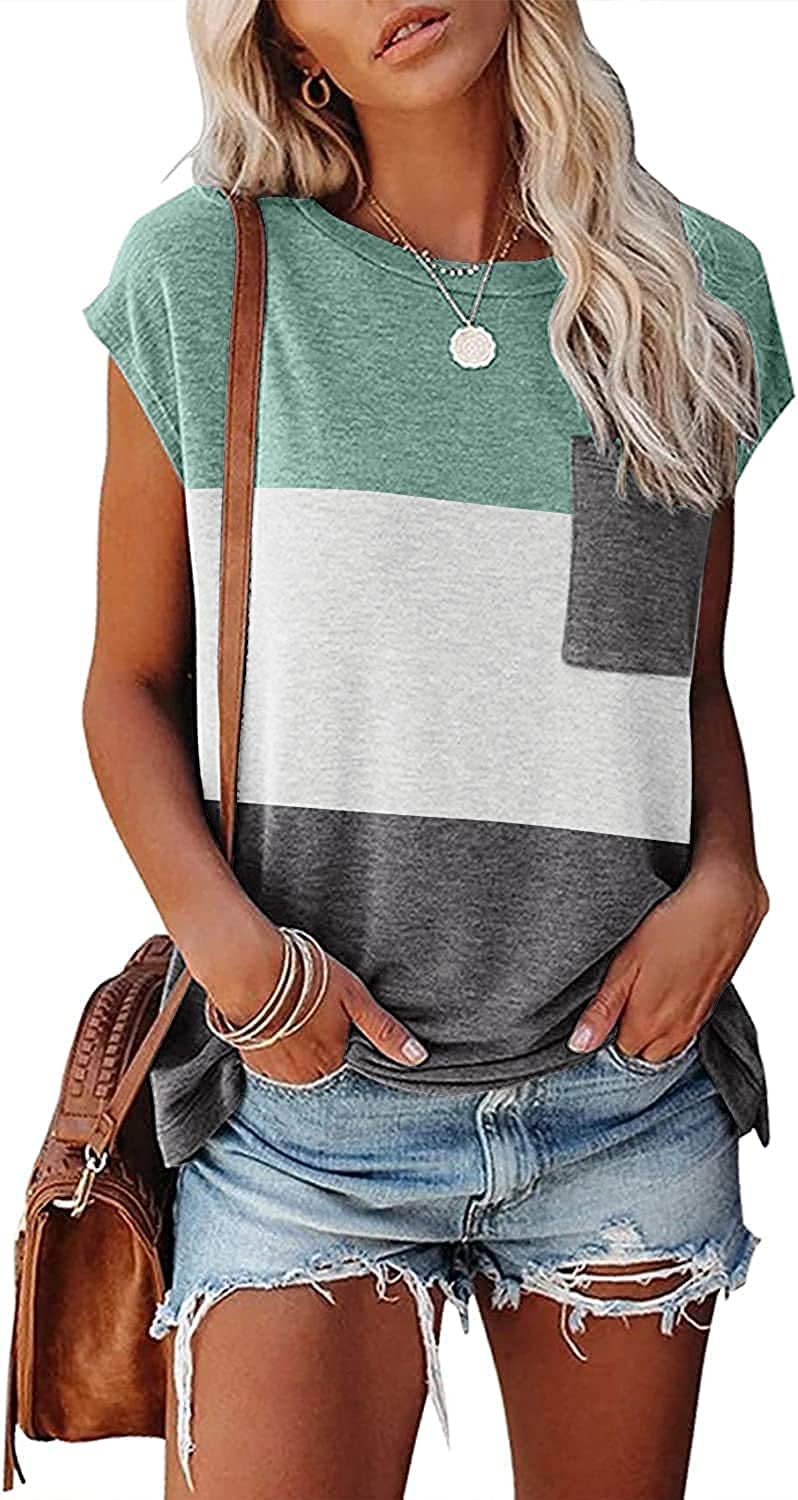 Women's Summer Tops - Plain Casual Short Sleeve T-Shirts with Petal Sleeve Design | Trendy Loose Fitting Blouse for Beach, Vacation & Everyday Wear