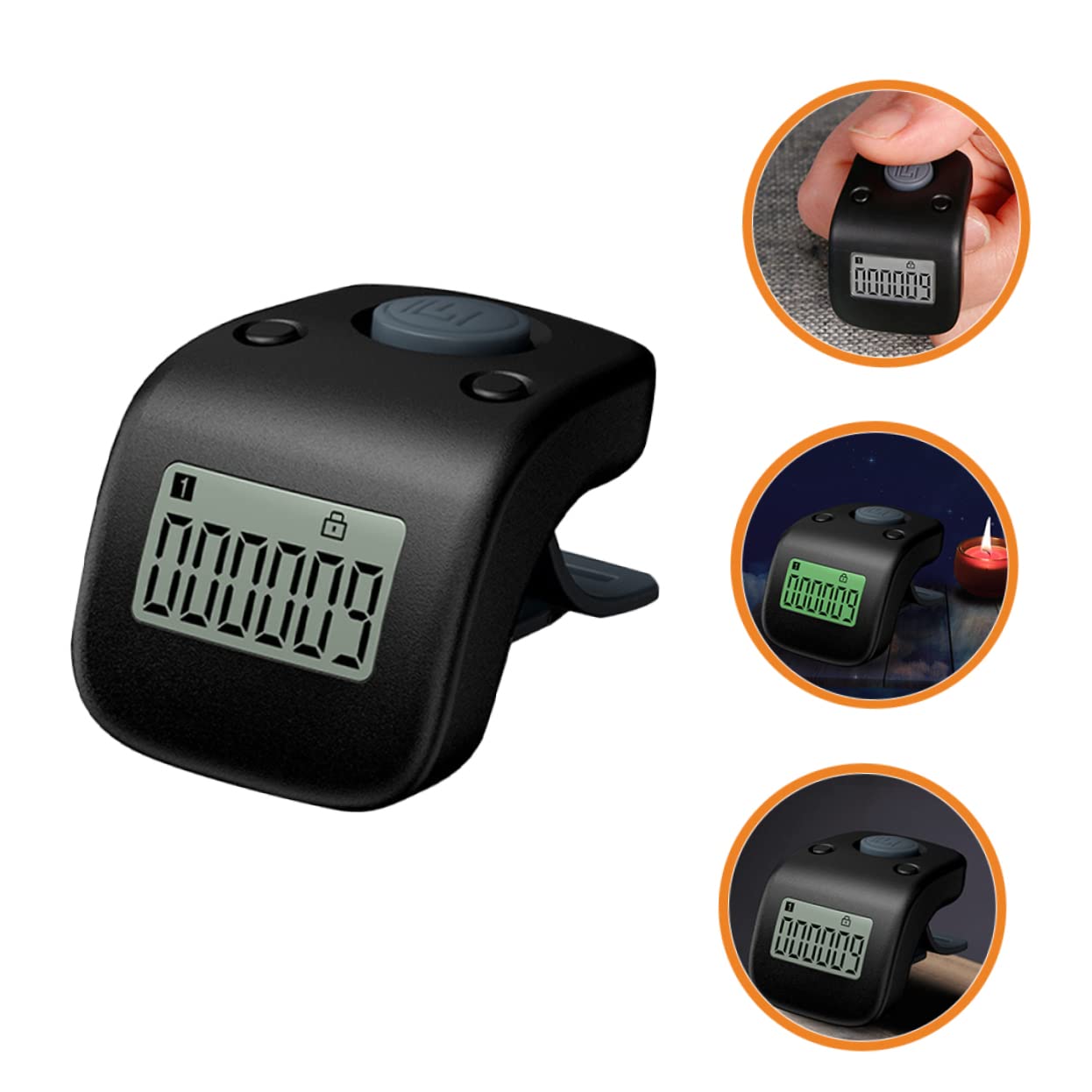 Kisangel Digital Hand Counter - Silica Gel Red Muslim Prayer Beads with LCD Display, Clicker Tally Counter for Tracking Prayers, Exercise Reps, Inventory & Events (Handheld Lap Tracker for Sports, Retail, Classroom)