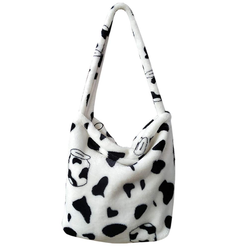 VALICLUD Women's Faux Fur Shoulder Tote Bag - Stylish Cow Print Handbag for Women | Perfect for Work, Shopping & Casual Outings