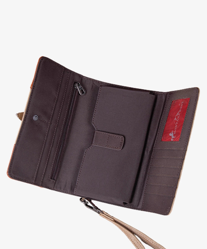 Montana West Floral Embroidered Buckle Wallet for Women - Stylish Leather Clutch with RFID Protection | Perfect for Everyday Use, Travel & Special Occasions