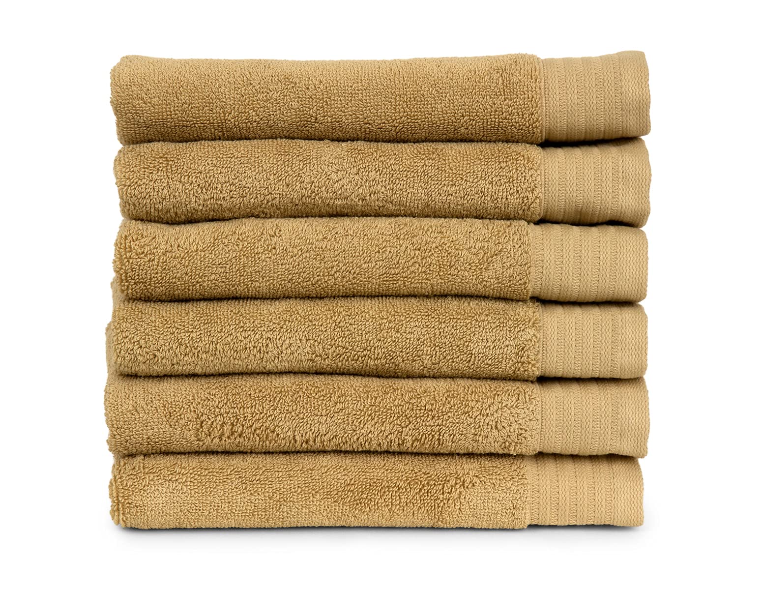 Premium 100% Long Staple Turkish Cotton Bath Towels Set - Ultra Soft & Highly Absorbent Luxury Hand Towels (6-Pack, Beige) for Spa, Hotel & Home Bathroom Use