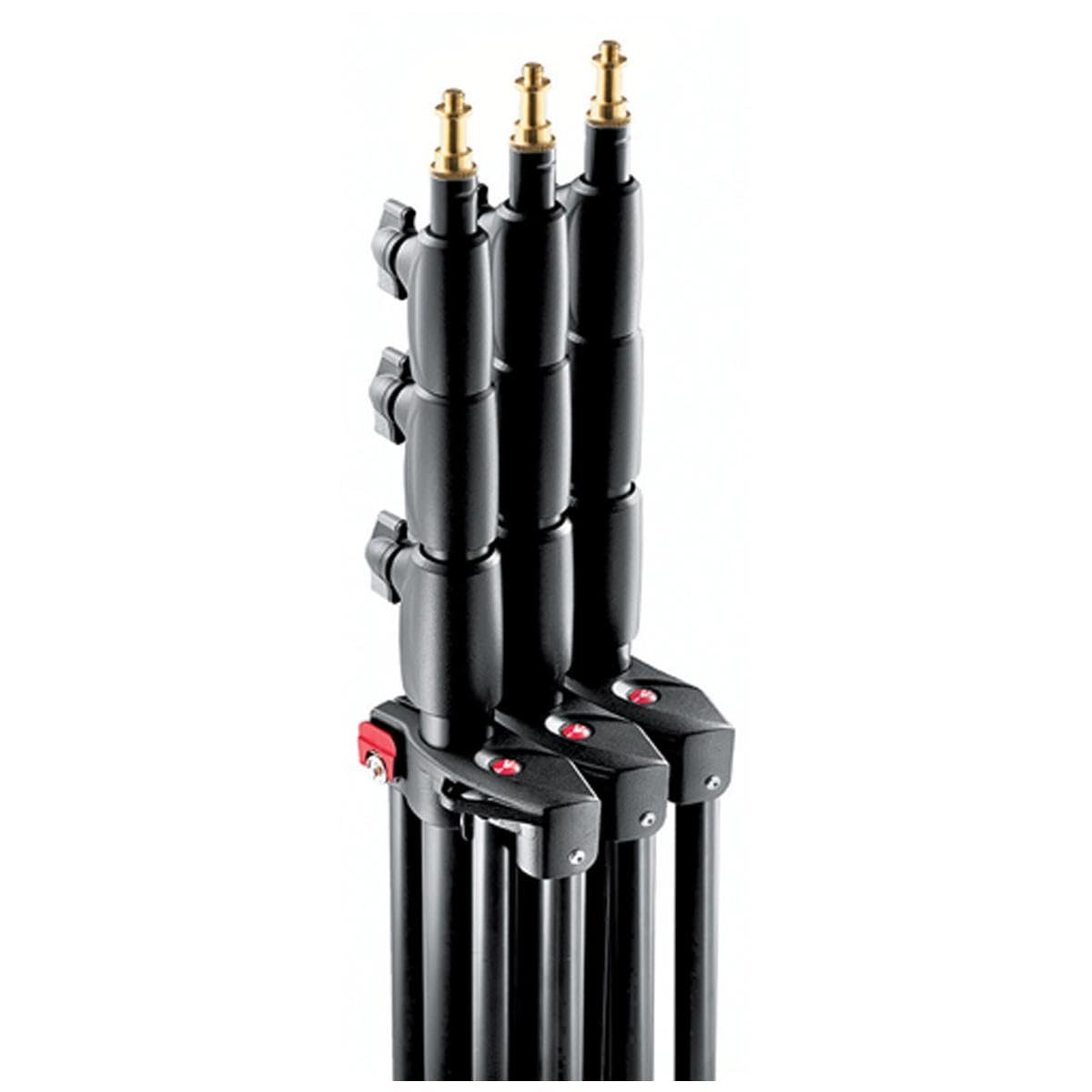 Manfrotto 1004BAC 144-Inch Professional Air Cushioned Aluminum Light Stand with 4 Sections & 3 Risers - Heavy Duty Photography & Video Equipment for Studio, Outdoor Shooting and Lighting Setup