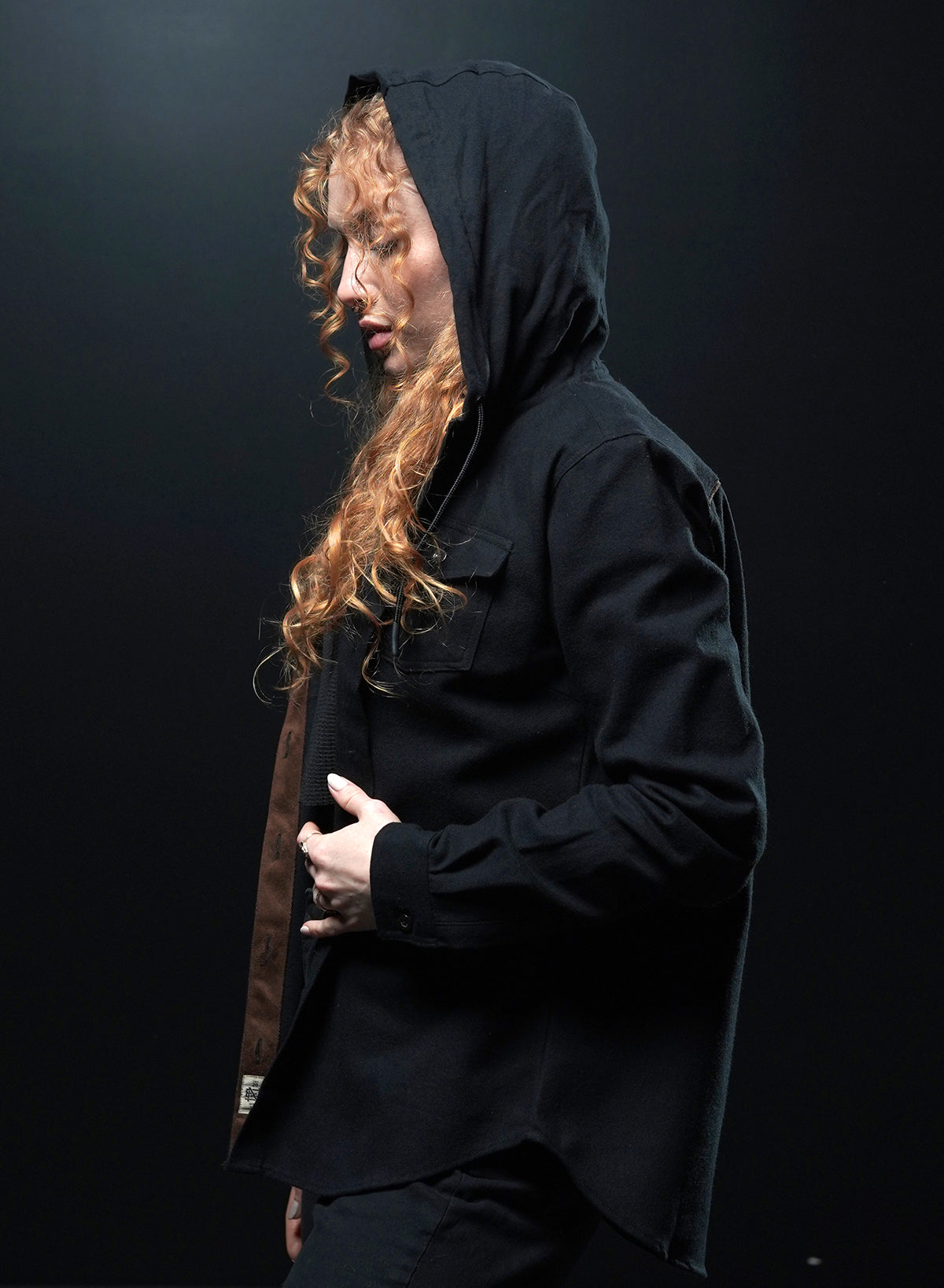 Women's Black Hooded Forever Flannel Shirt - Cozy & Stylish for Fall, Winter & Outdoor Adventures