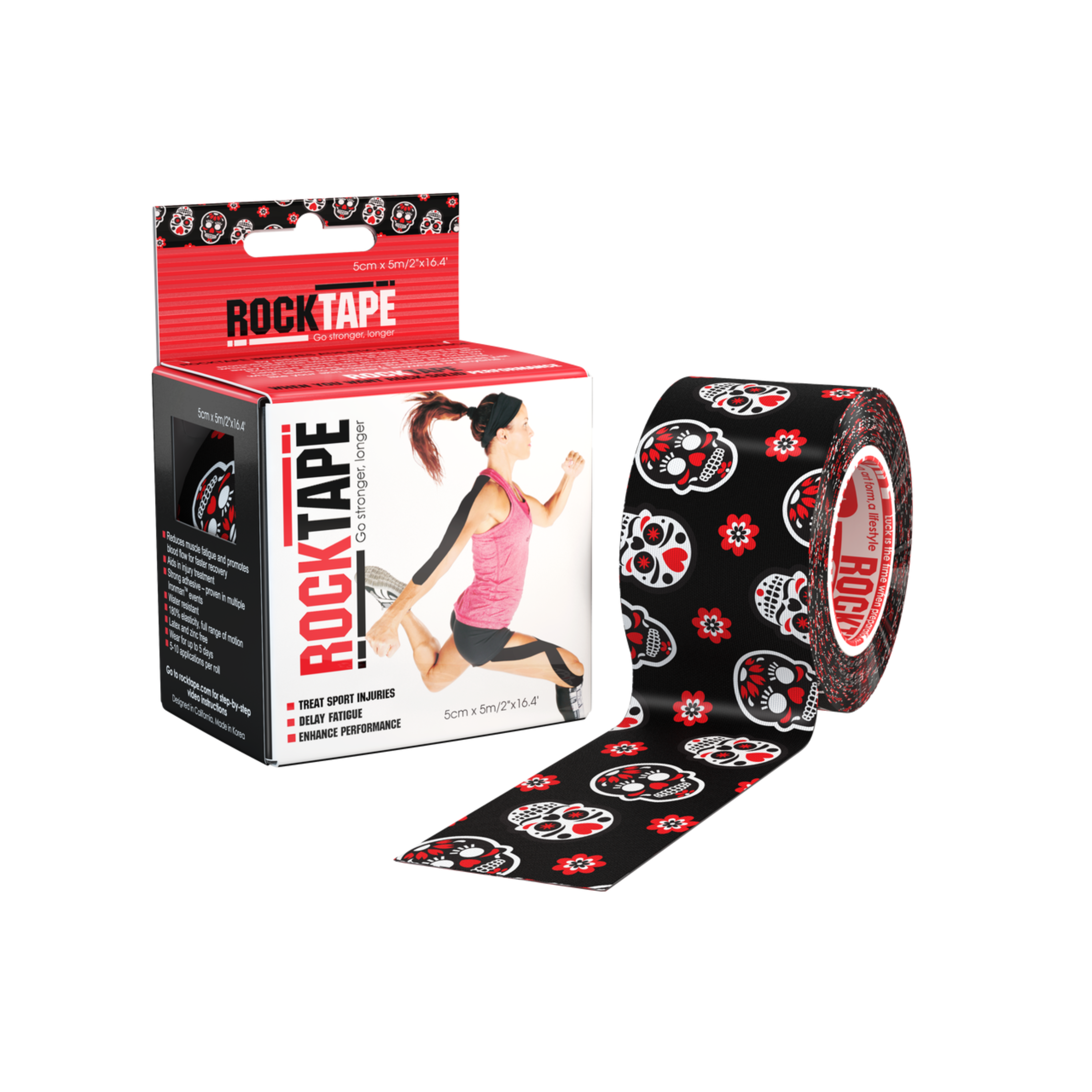ROCKTAPE Standard Kinesiology Tape 5cm x 5m - Athletic Support for Pain Relief & Muscle Recovery - Perfect for Sports, Fitness & Physical Therapy