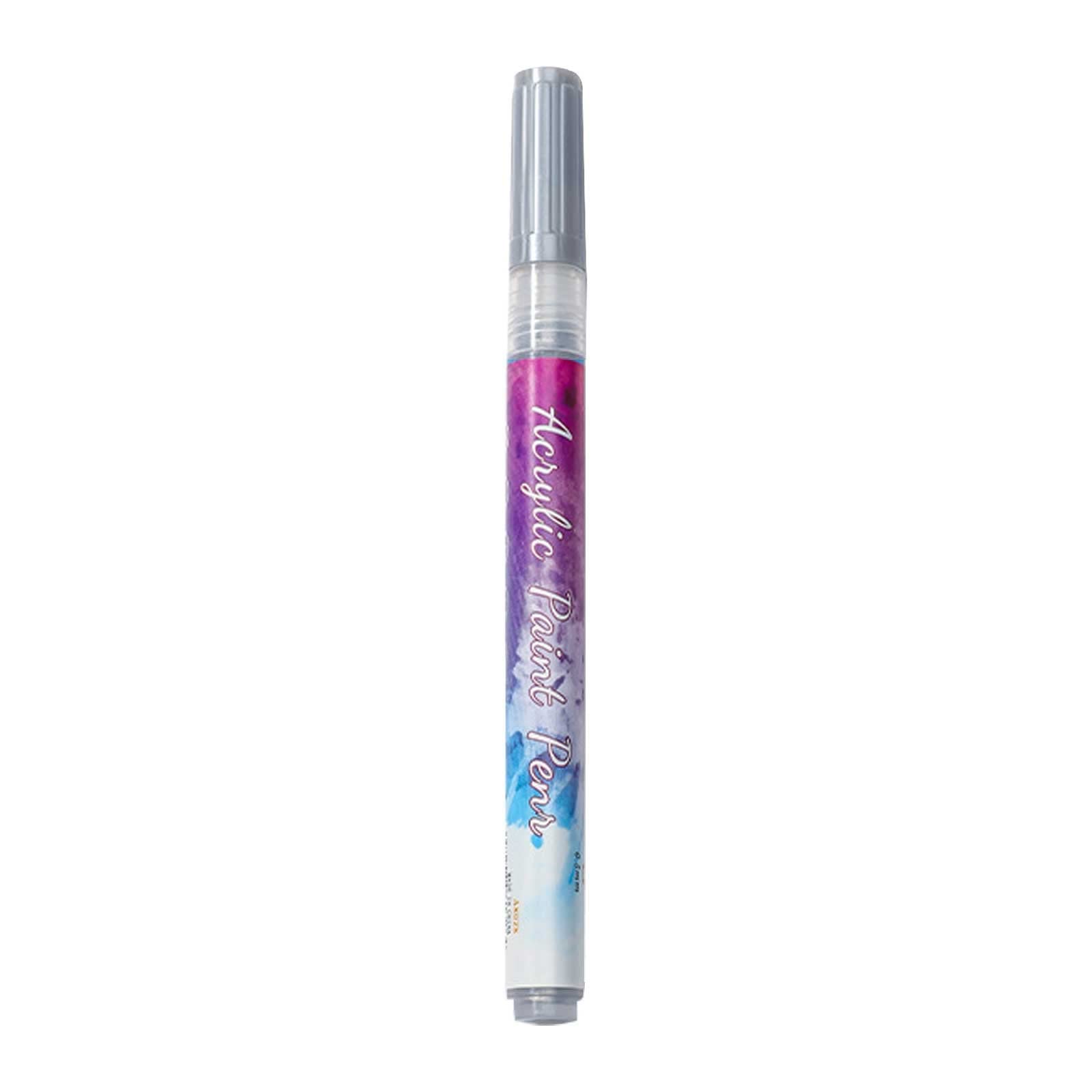 DIY Nail Art Pen for Abstract Lines - Portable Nail Painting Tool with 12 Reusable Silver Nail Covers (One Size) - Perfect for Salon, Home Manicures & Creative Nail Designs