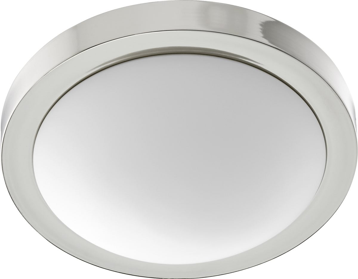 13W 2-Light Ceiling Flush Mount Light Fixture in Polished Nickel - Perfect for Bedroom, Hallway & Bathroom Lighting
