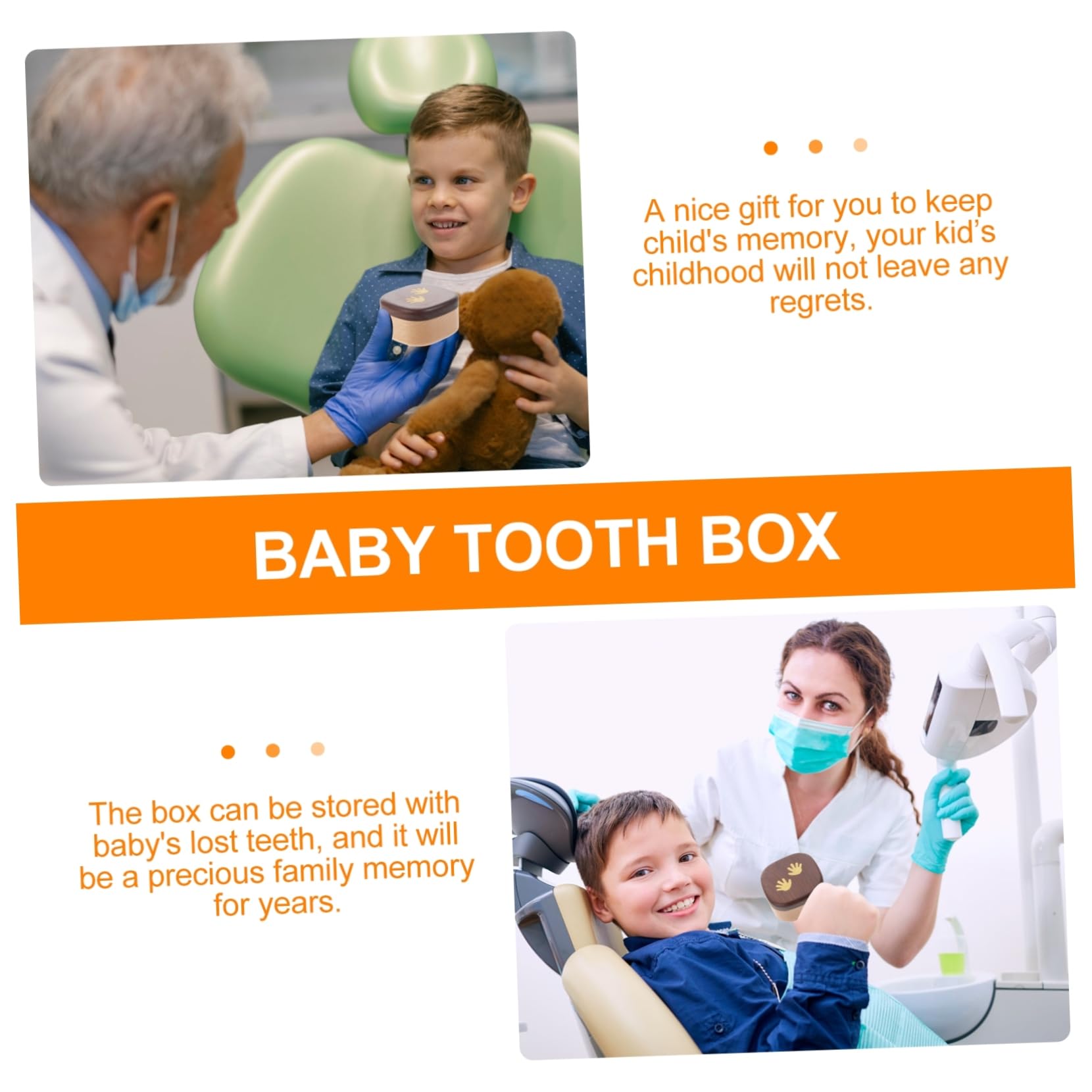 ORFOFE Tooth Fairy Box for Kids - Baby Teeth Keepsake Memory Box for Boys and Girls - First Lost Tooth Holder with Storage Compartment | Perfect for Tooth Fairy Visits, Baby Milestones & Childhood Memories