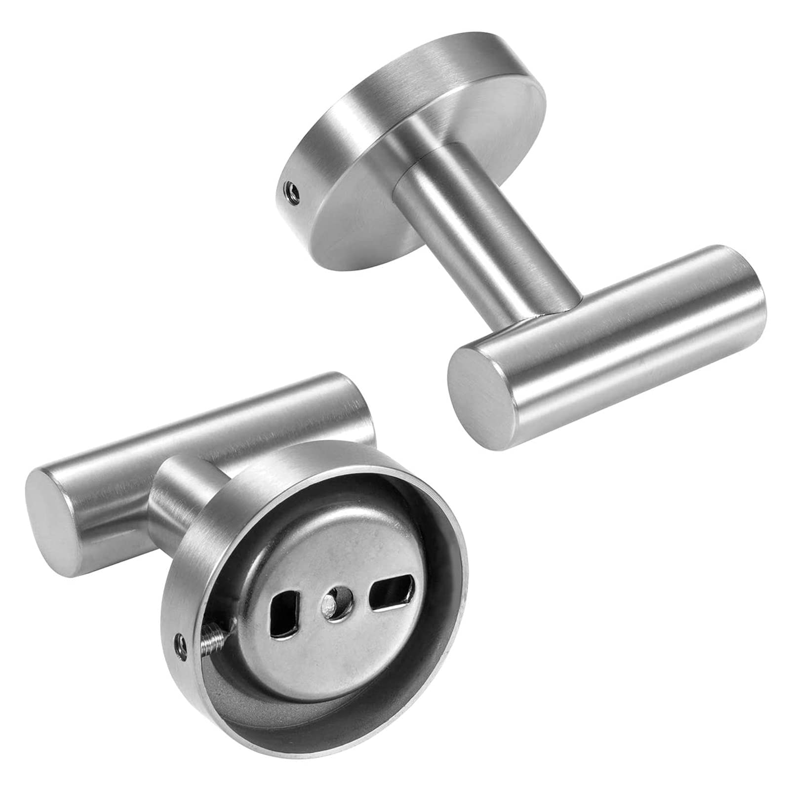 Sagetta 2-Pack Brushed Nickel Wall Mounted Heavy Duty Robe Hooks - 304 Stainless Steel Bathroom Towel Hooks for Bathroom, Bedroom, Kitchen, Garage & Hotel Use - Perfect for Hanging Robes, Towels, Bags and Coats