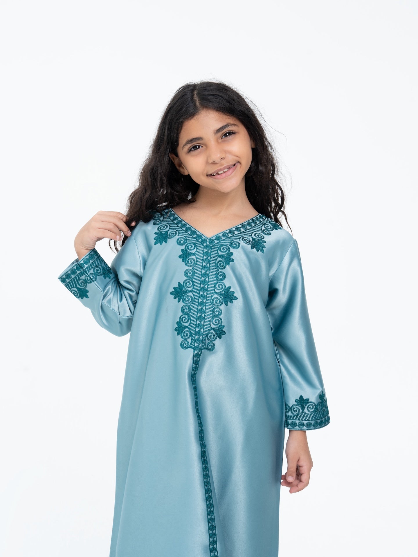 Jalila Jalabeya Kids Traditional Arabic Dress for Girls - Cute & Comfortable Eid Outfit, Party Wear, and Cultural Costume for Special Occasions
