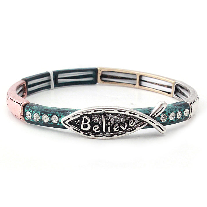 Believe Bracelet with John 3:16 Engraving - Inspirational Christian Jewelry for Women & Men - Perfect for Daily Wear, Church, Prayer & Gifts