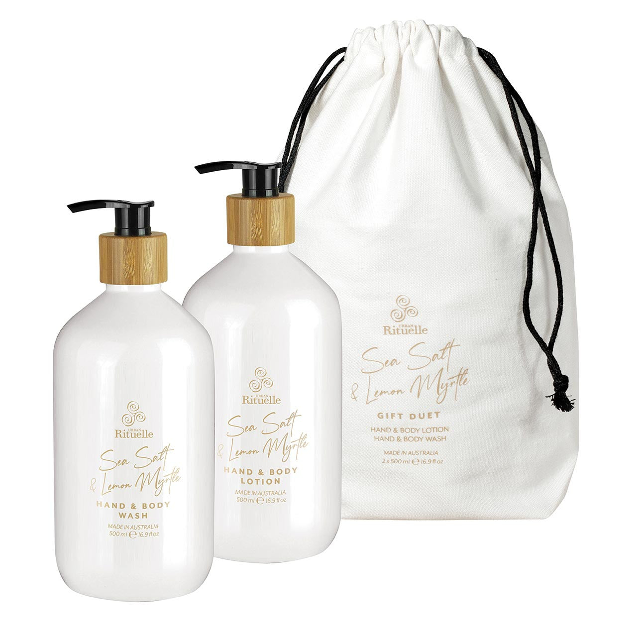 Premium Sea Salt & Lemon Myrtle Gift Set - Handcrafted Bath & Body Duo for Relaxation & Aromatherapy | Perfect Spa Day, Self-Care & Thoughtful Present