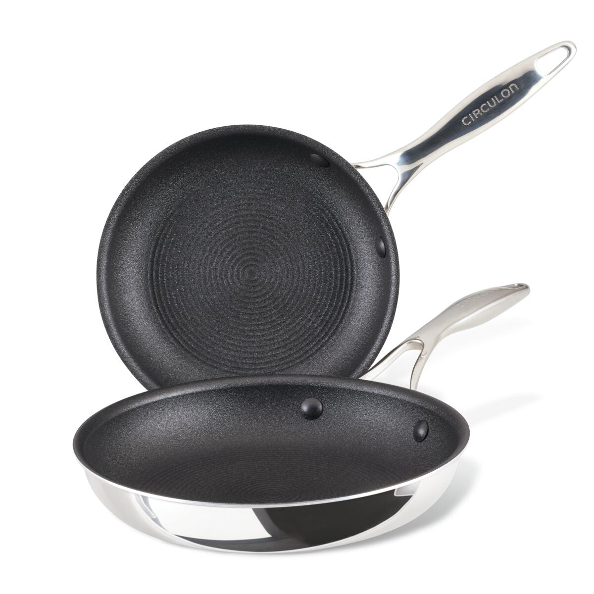 8.5 Inch & 10 Inch ScratchDefense™ C1 Nonstick Clad Frying Pan Set - Professional Cookware for Home Chefs, Perfect for Sautéing, Frying & Omelets