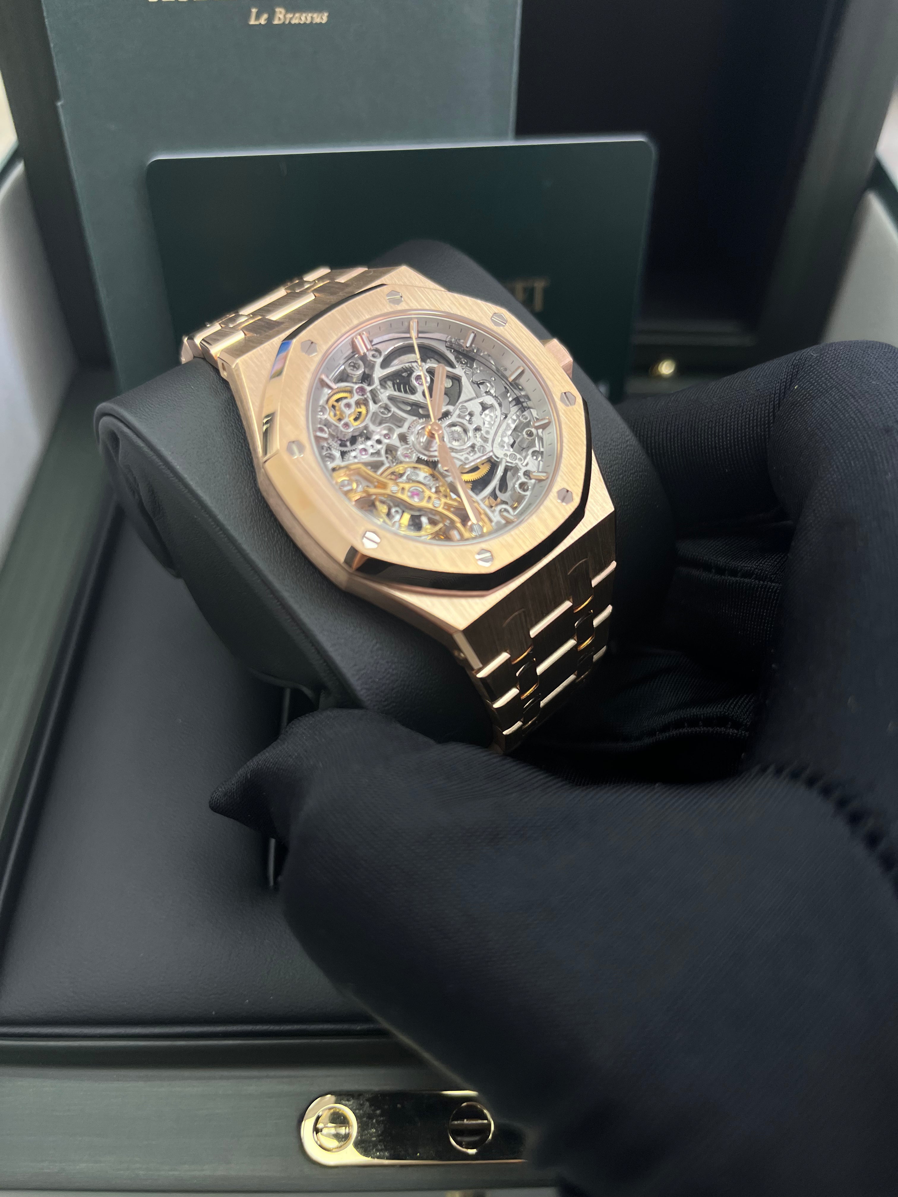 Audemars Piguet Royal Oak 37mm Skeleton Rose Gold Watch - Double Balance Wheel Openworked Ref# 15467OR.OO.1256OR.01 | Luxury Swiss Automatic Timepiece for Men, Perfect for Business Meetings & Formal Events