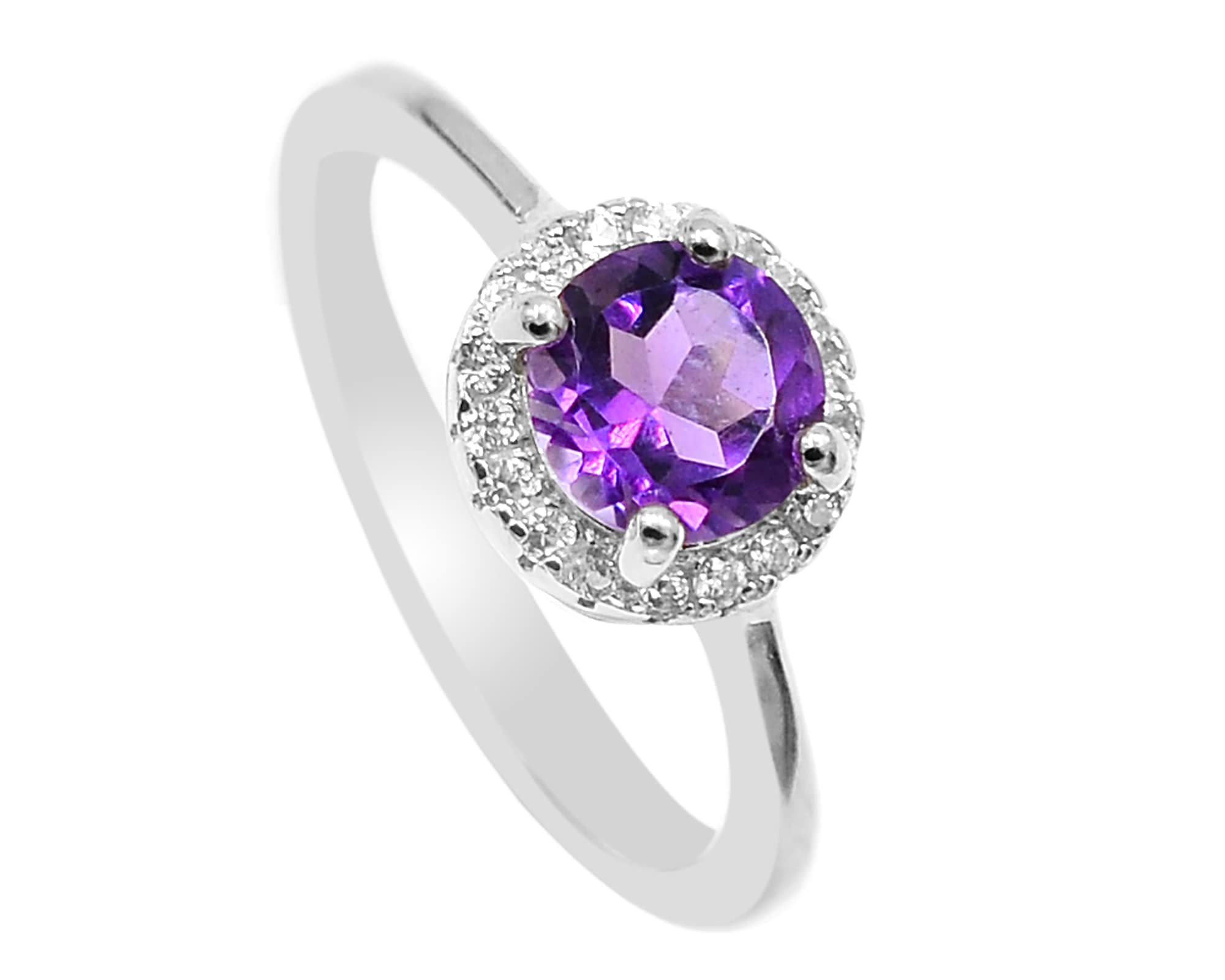 Natural Amethyst Jewelry Set for Women - 925 Sterling Silver Ring, Earrings & Pendant - February Birthstone Gift for Wife, Anniversary, Valentine's Day | Perfect for Special Occasions, Date Nights & Formal Events
