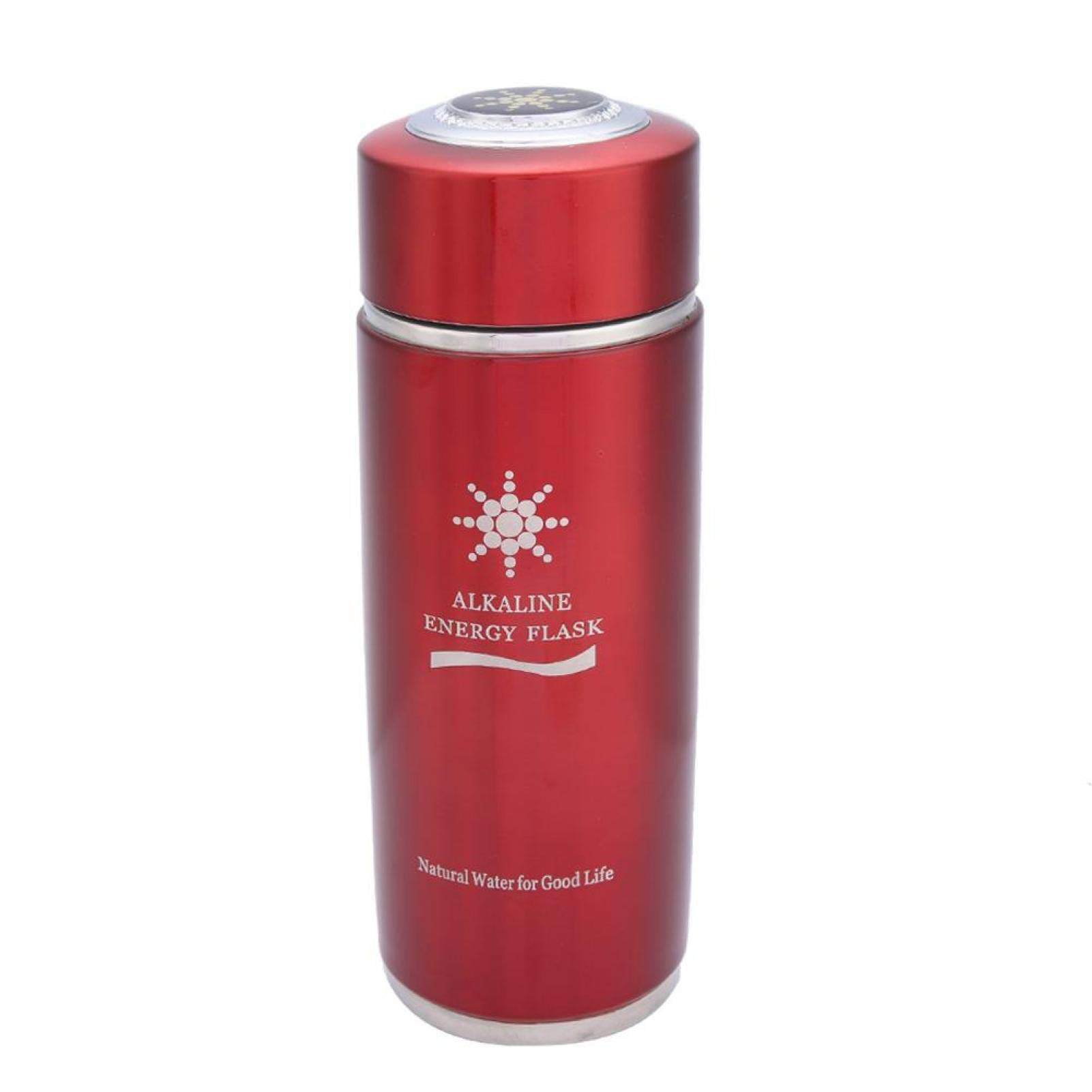 Premium Stainless Steel Alkaline Water Bottle with Nano Bio Energy Ionizer - Portable Travel Flask for Tea & Healthy Hydration (Red) - Perfect for Gym, Hiking & Office Use