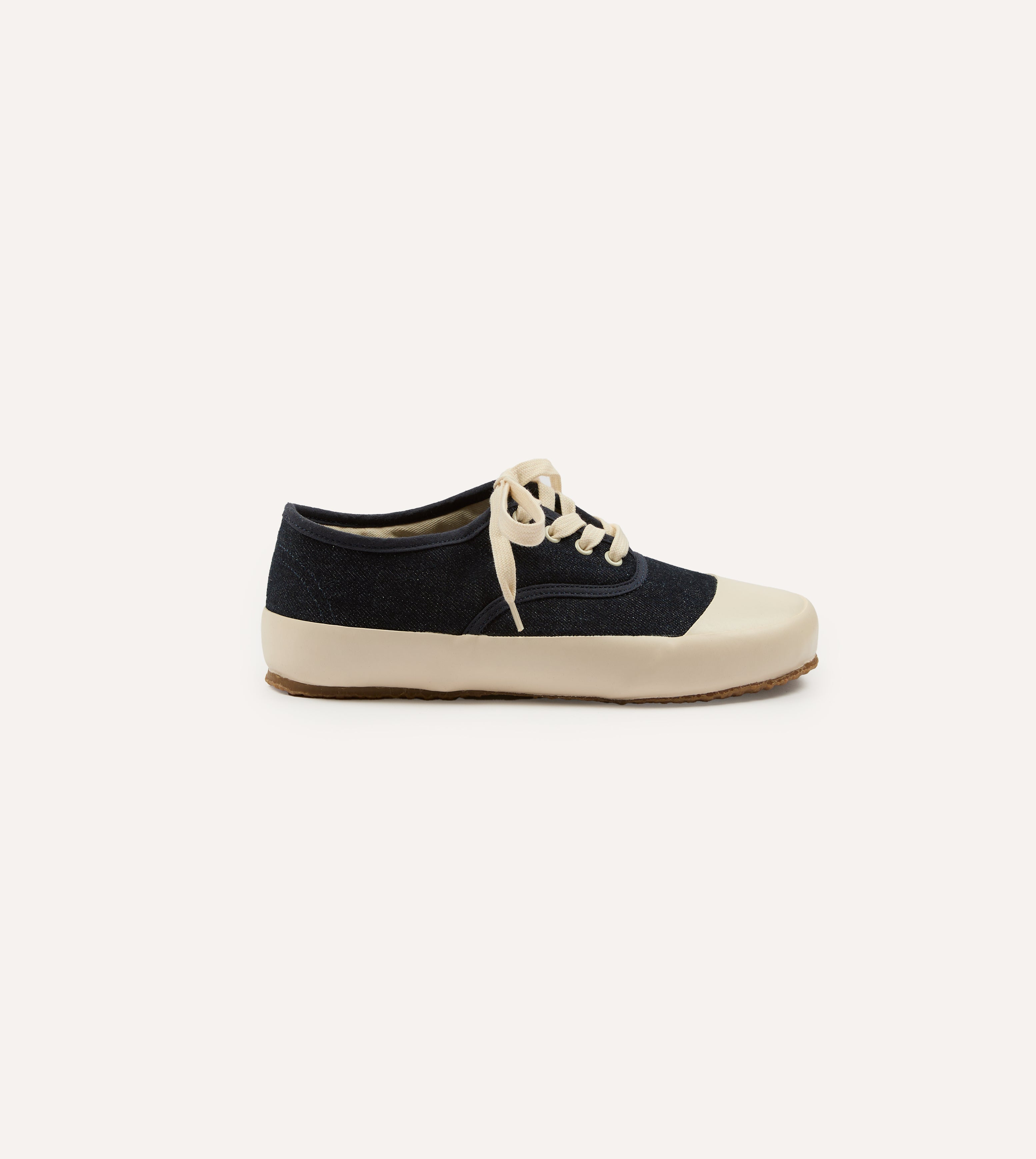 Vintage Denim Military Trainer Shoes by Drake's - Authentic Reproduction of Found Denim - Perfect for Casual Wear, Outdoor Adventures & Street Style Fashion