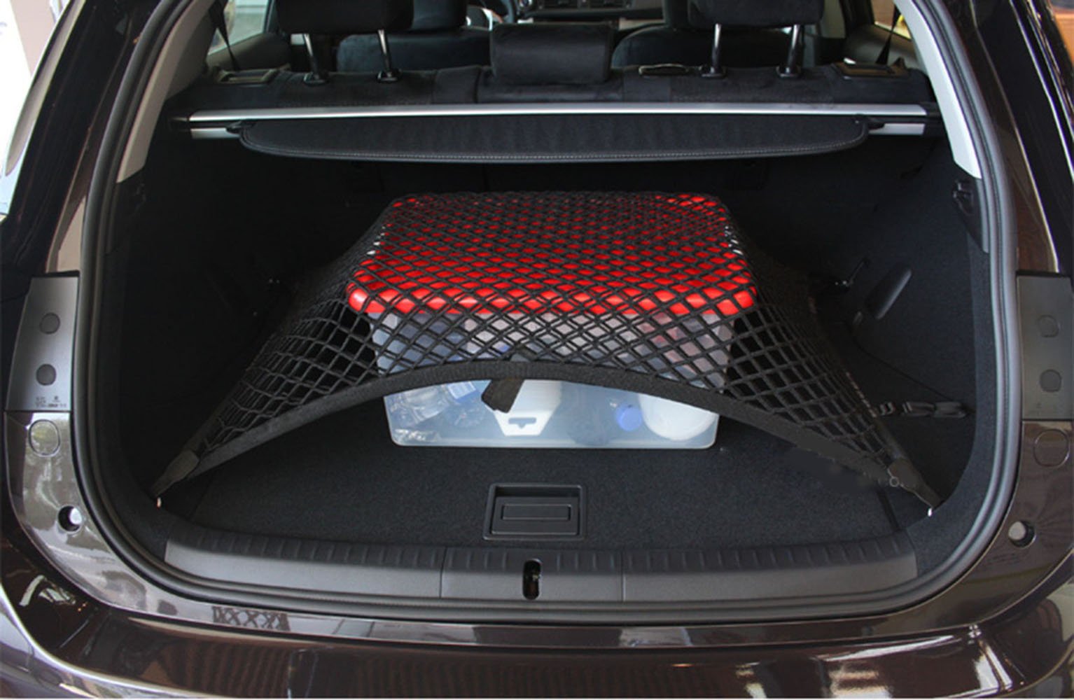 Premium Custom Fit High Elastic Double Layer Trunk Storage Luggage Net for Nissan X-Trail - Organize & Secure Cargo with Durable Mesh Design - Perfect for Road Trips, Grocery Hauling & Travel Accessories