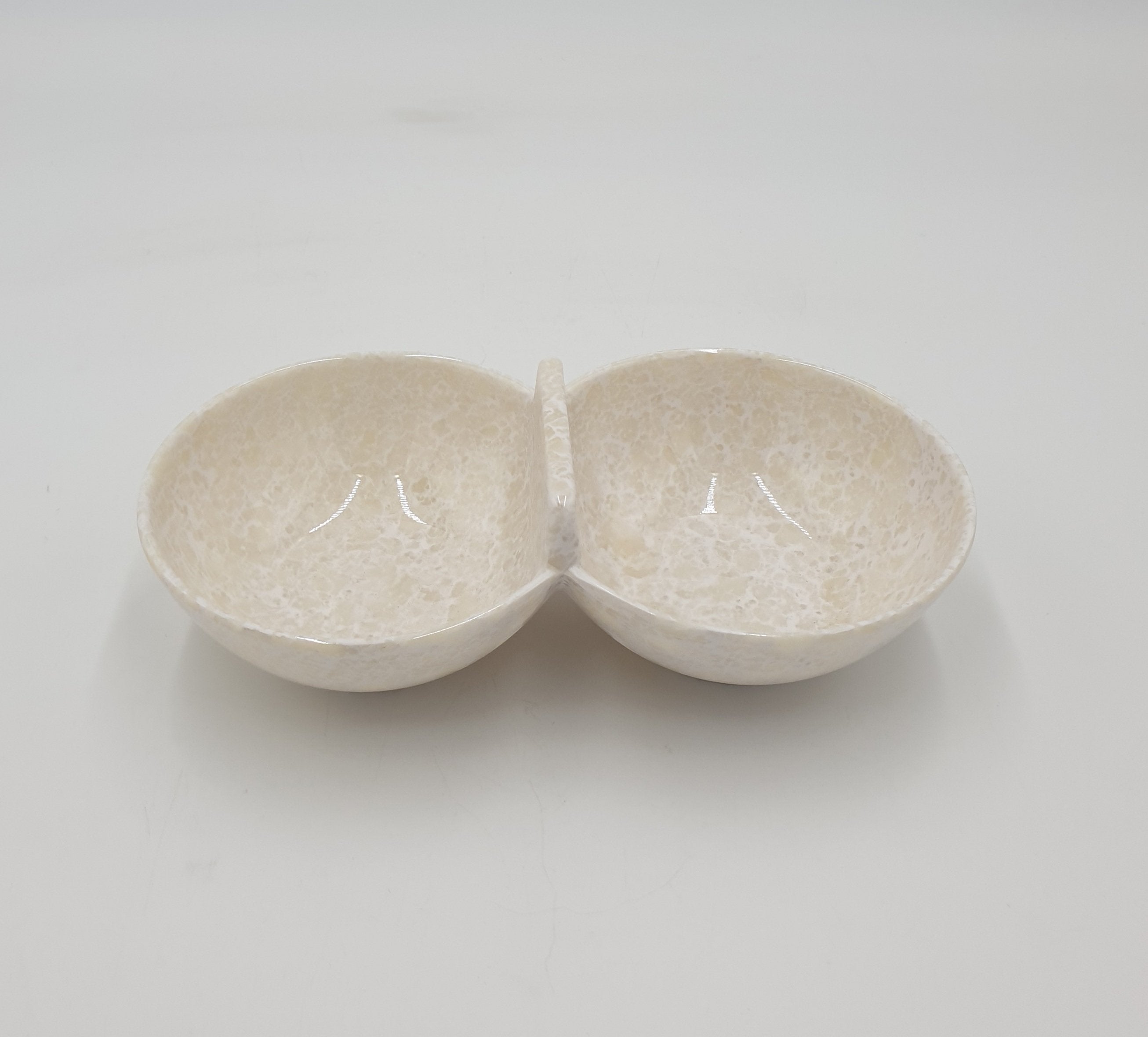 2-Section Melamine Bowl - Durable Divided Serving Dish for Salads, Snacks & Side Dishes - Perfect for Picnics, Parties & Family Dinners