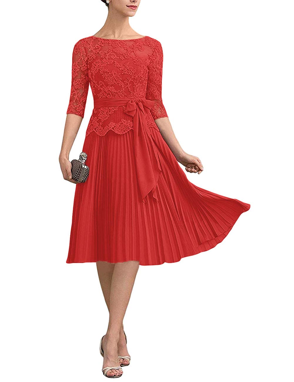 Elegant Short Sleeve Lace Applique Mother of The Bride Dress for Wedding & Prom - Perfect for Formal Occasions, Church Ceremonies, and Special Events