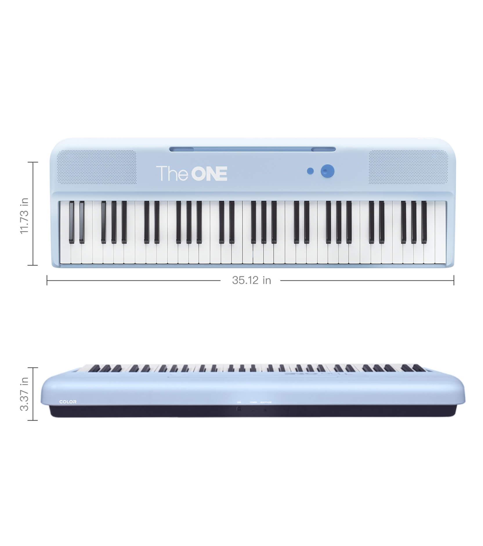 The ONE Smart Keyboard COLOR 61-Key Digital Piano with 256 Timbres, 64 Polyphony, Built-in LED Lights & Speakers - Free Music Learning Apps Included (Blue) | Perfect for Beginners, Home Practice & Interactive Music Lessons
