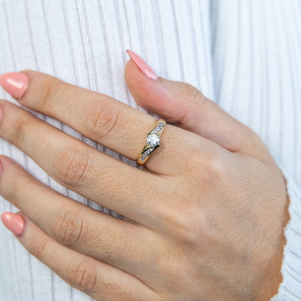 1/2 Carat Flawless Cut Diamond Engagement Ring in 18K Yellow Gold - Classic Solitaire Design for Wedding, Proposal & Anniversary Gifts