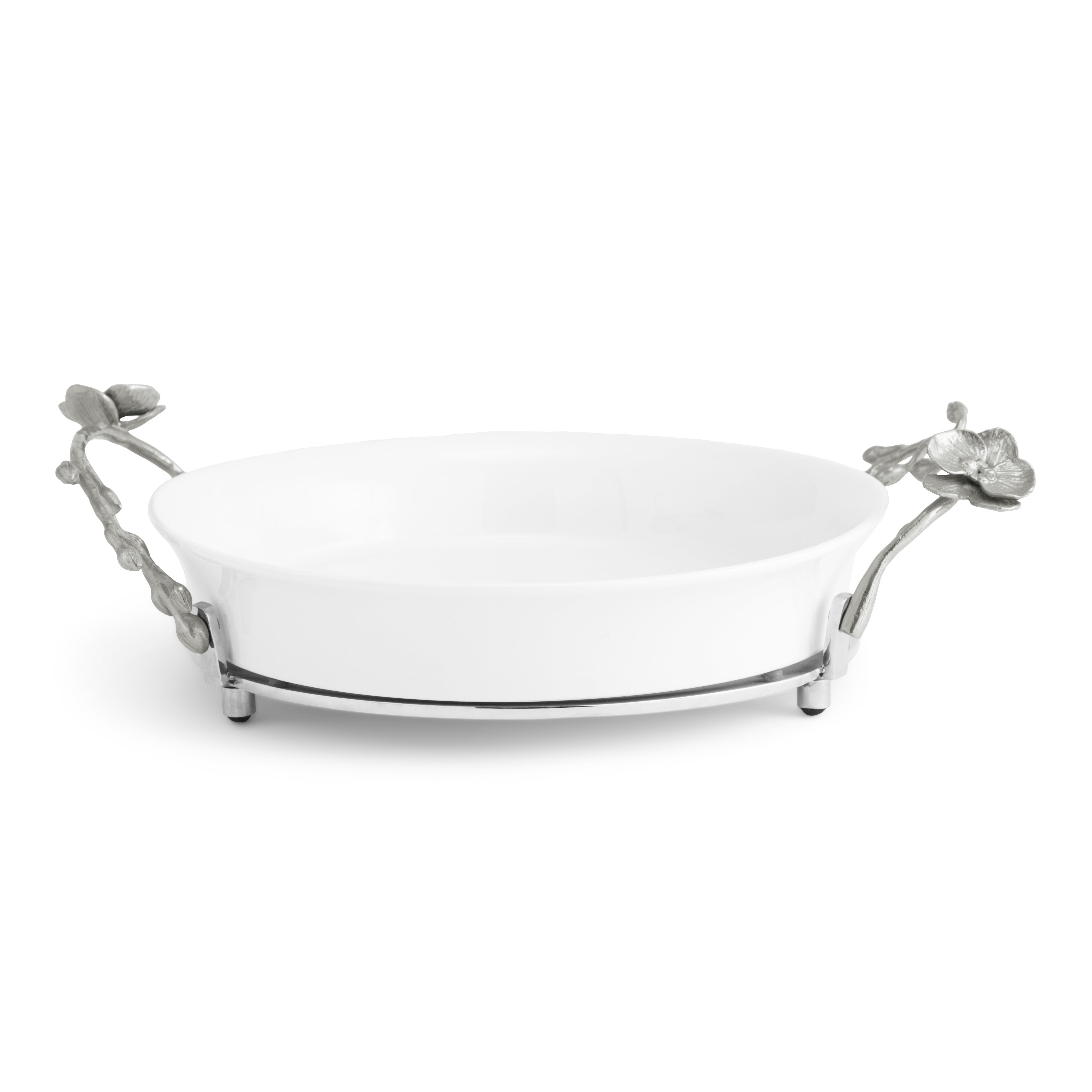 White Orchid Pie Dish - 9 Inch Ceramic Baking Pan for Pies, Quiches & Tarts | Perfect for Thanksgiving, Christmas & Family Gatherings