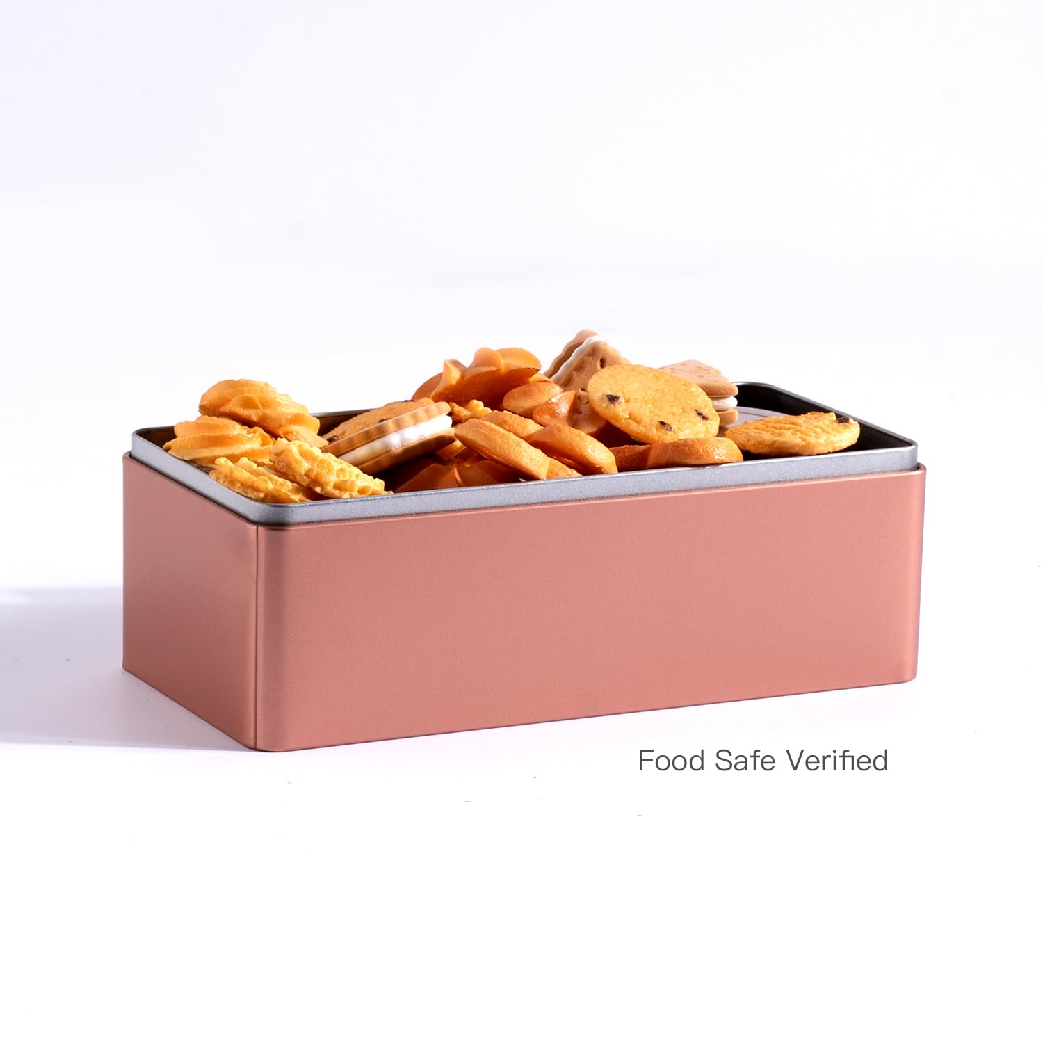 Airtight Metal Food Storage Containers with Lids - Rose Gold Kitchen Pantry Organization Tin Box for Dry Food, Spices, Tea, Coffee & Baking Supplies | Perfect for Home, Office & Camping Use