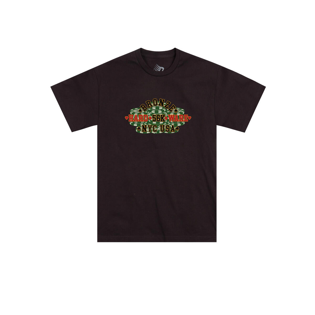 Bronze 56k Poker T-Shirt - Black Cotton Graphic Tee for Men | Casual Wear, Gaming Events & Poker Nights