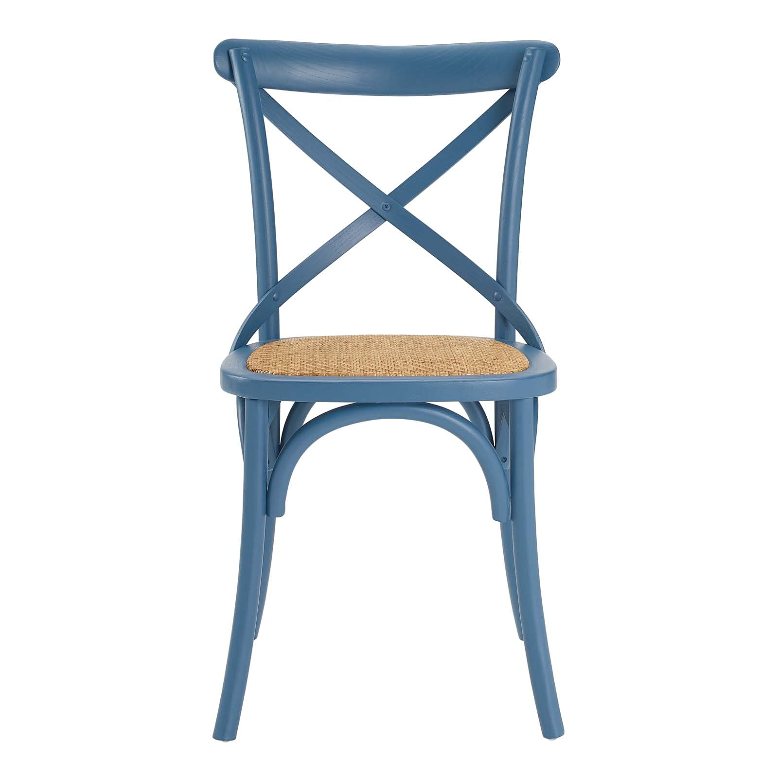 Modern Blue Wooden Side Dining Chairs - Set of 2 Contemporary Cafe Bistro Chairs for Restaurant, Hospitality & Home Dining Room Decor