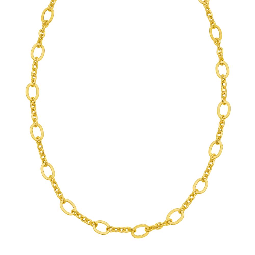 14K Gold Five & One Oval Link Chain Necklace - Elegant Jewelry for Women, Perfect for Daily Wear, Parties & Special Occasions