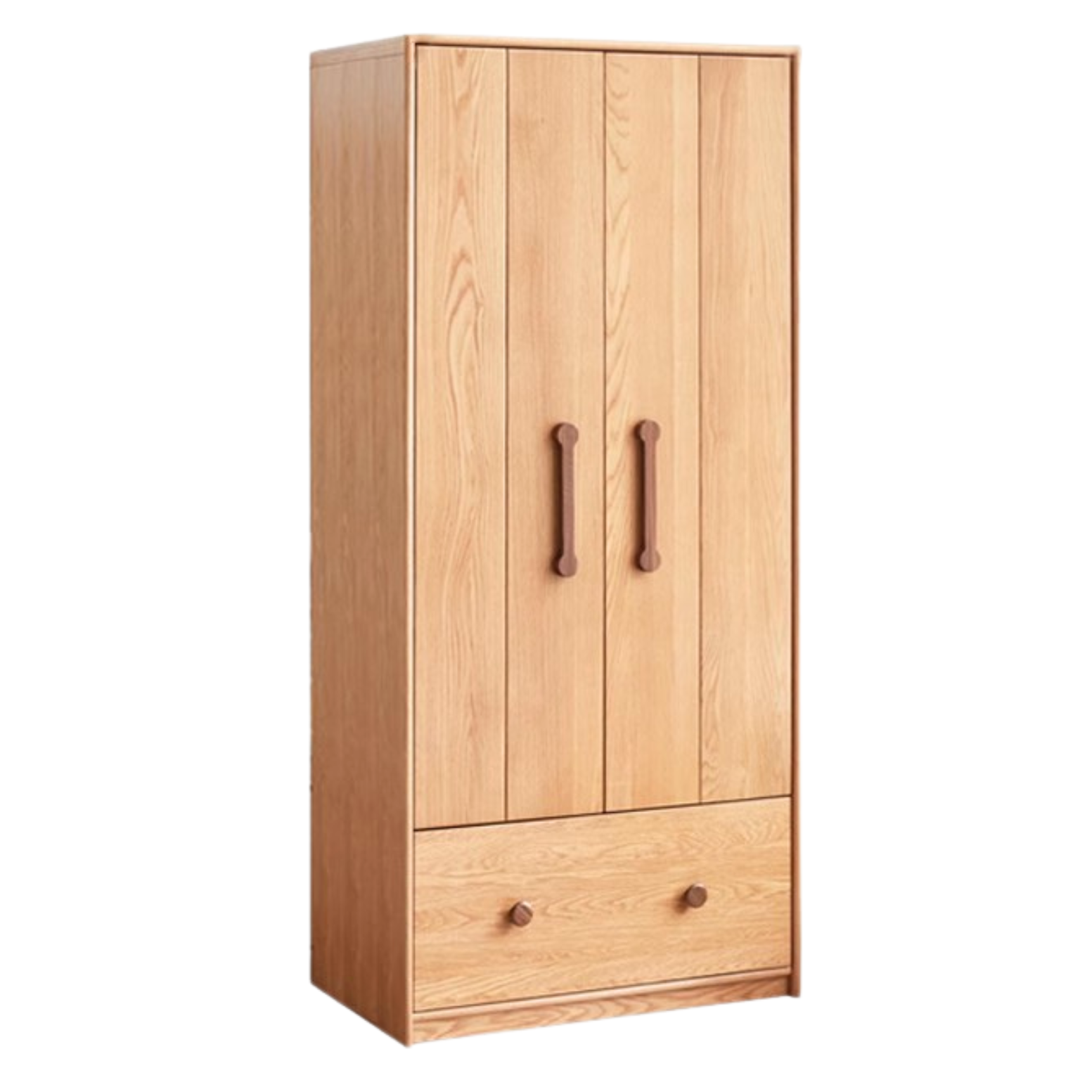 Premium Oak Solid Wood Kids Wardrobe - Multi-Functional Storage Organizer for Clothes, Toys & Books - Perfect for Bedroom, Nursery & Playroom Organization