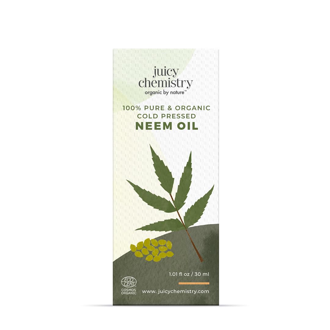 Organic Cold-Pressed Neem Oil 30ml - 100% Pure Ecocert Certified Carrier Oil for Dandruff, Itchy Scalp & Hair Care - Vegan, Cruelty-Free for Men & Women - Perfect for Scalp Massage & Natural Hair Treatment