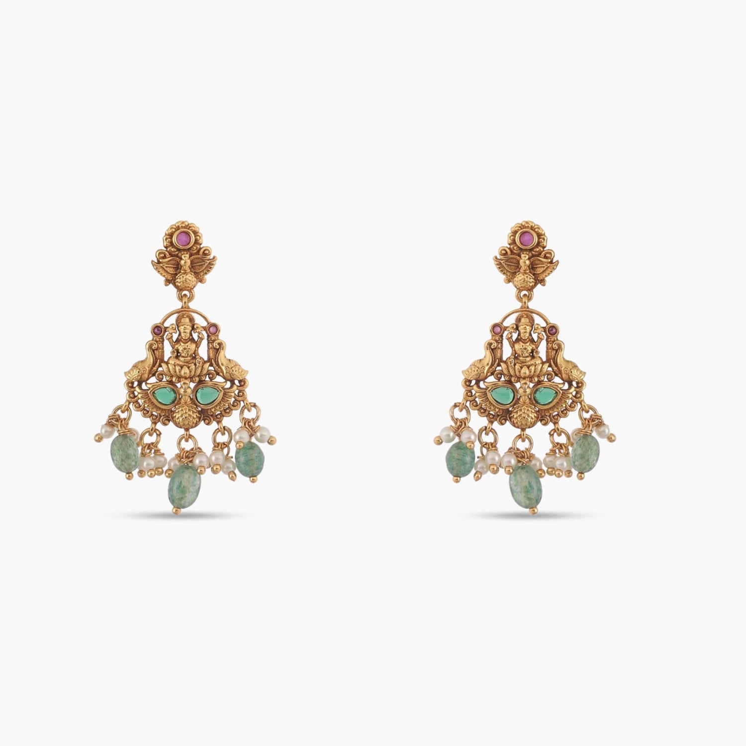 Exquisite Meenakshi Antique Necklace Set - Handcrafted Indian Jewelry for Women - Traditional Bridal & Wedding Necklace - Perfect for Ethnic Parties, Festivals & Special Occasions