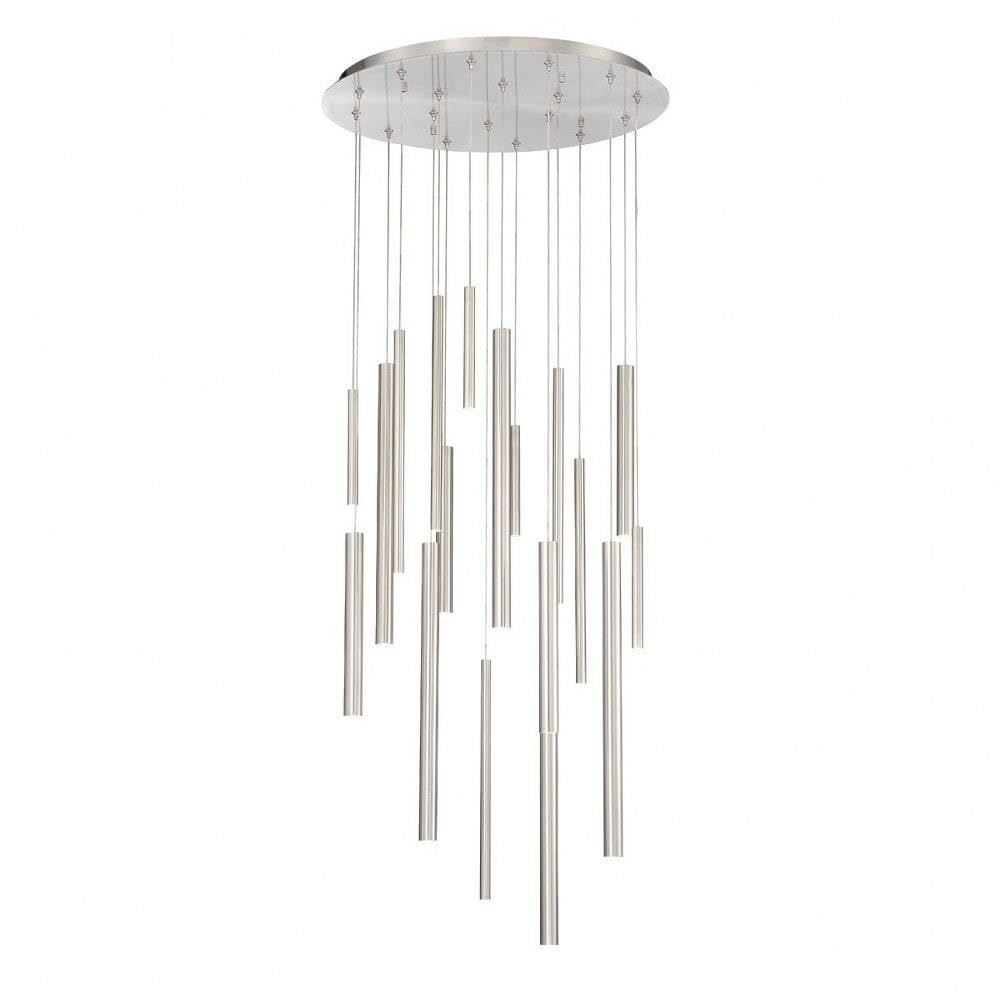Eurofase Santana 18-Light Chandelier in Satin Nickel Finish - Elegant Dining Room & Entryway Lighting Fixture for Modern Homes