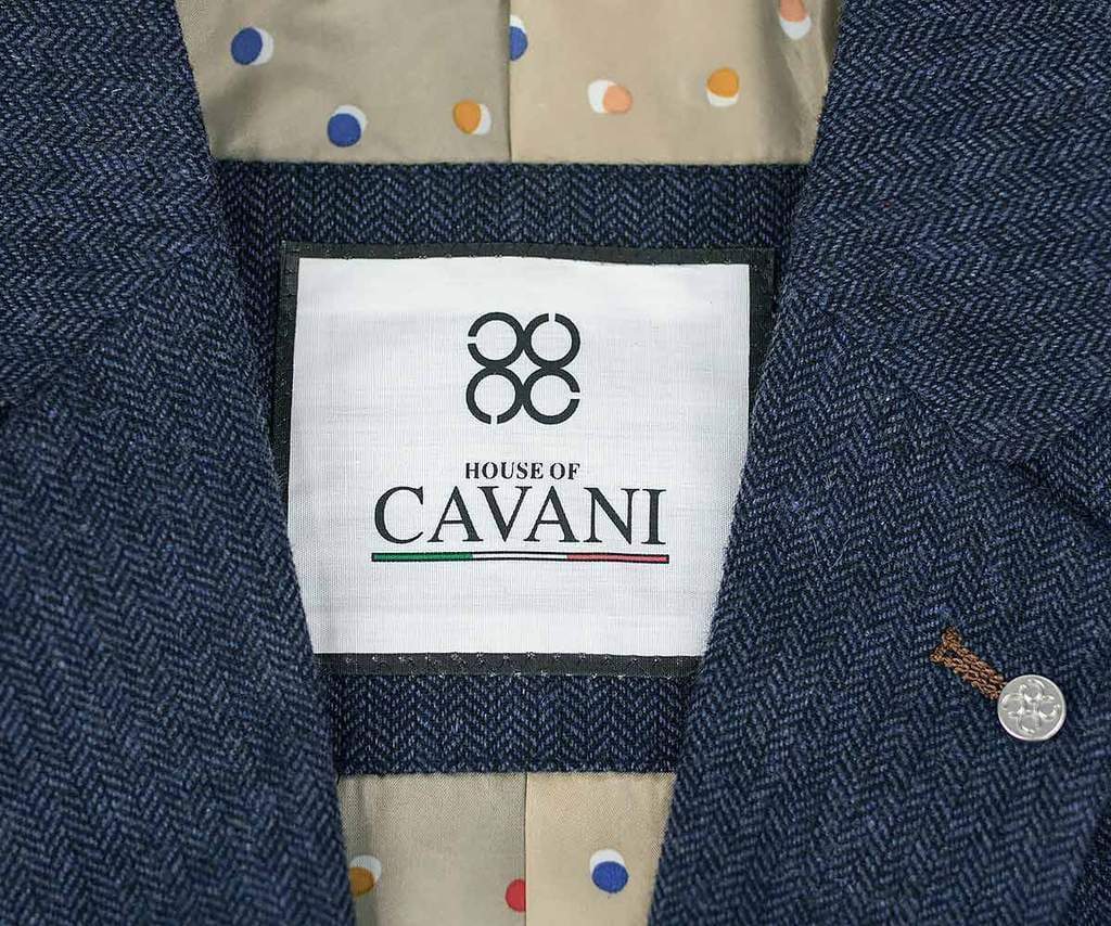 Cavani Men's Navy 3-Piece Tweed Suit - Premium Slim Fit Formal Suit for Wedding, Business & Special Occasions