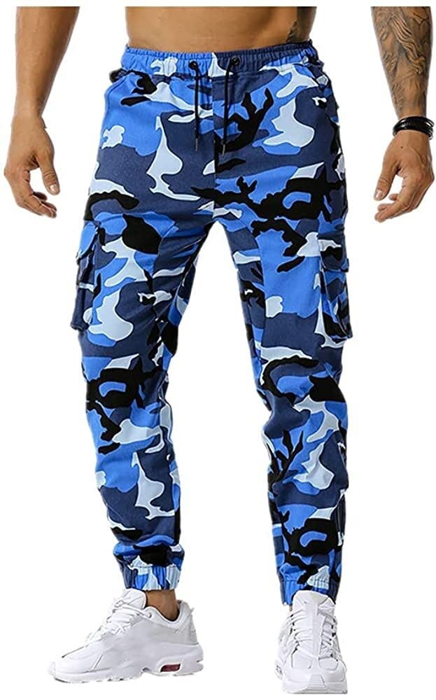**Men's Casual Camo Cargo Jogger Pants - Cotton Camouflage Harem Work Pants for Outdoor, Hiking & Streetwear Fashion**